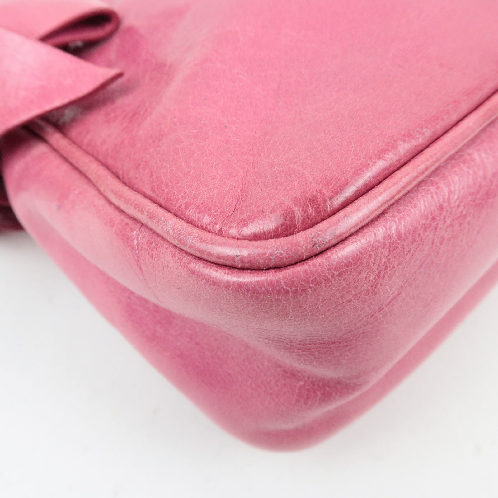 MIU MIU Ribbon Leather Shoulder Bag Pink RR1892