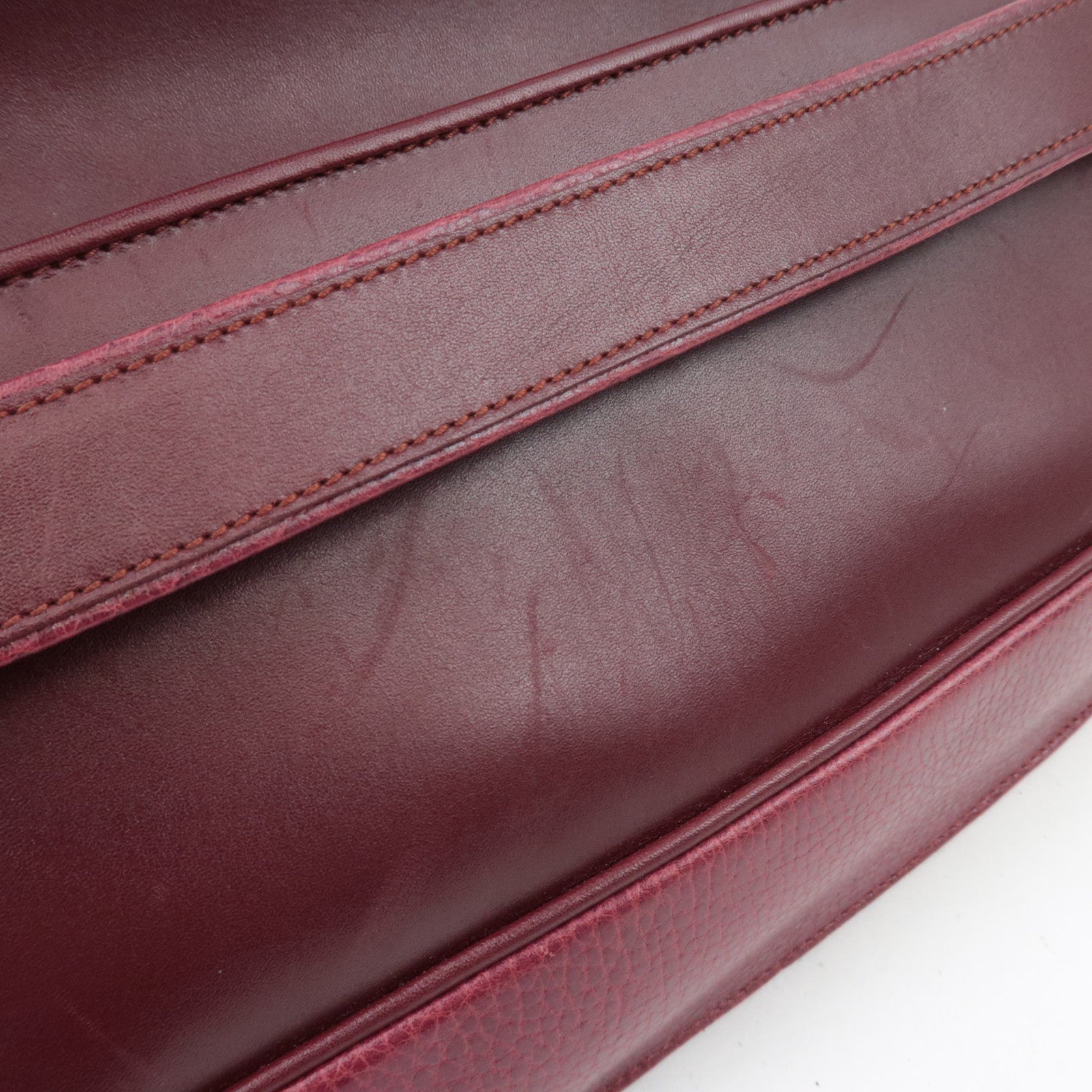 Cartier Must Line Leather Clutch Bag Bordeaux