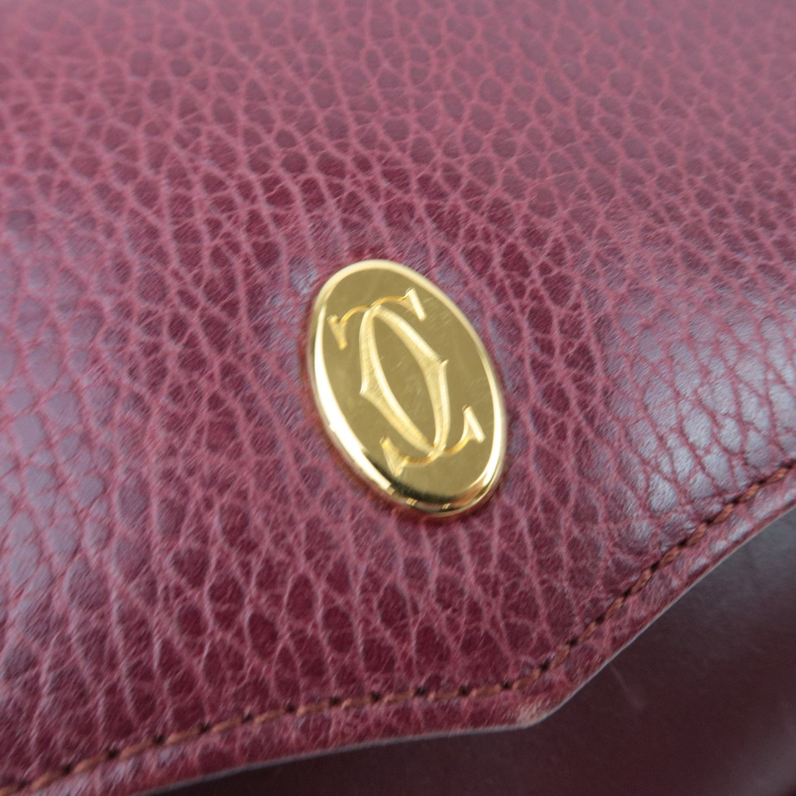 Cartier Must Line Leather Clutch Bag Bordeaux