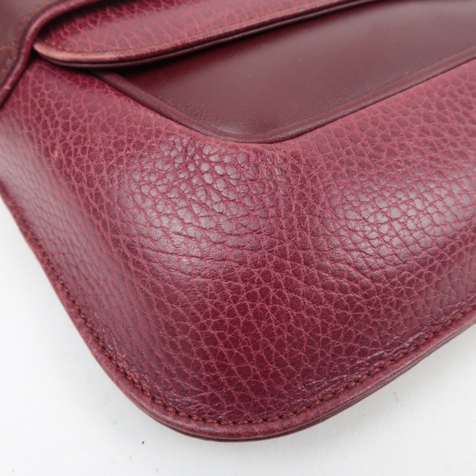Cartier Must Line Leather Clutch Bag Bordeaux
