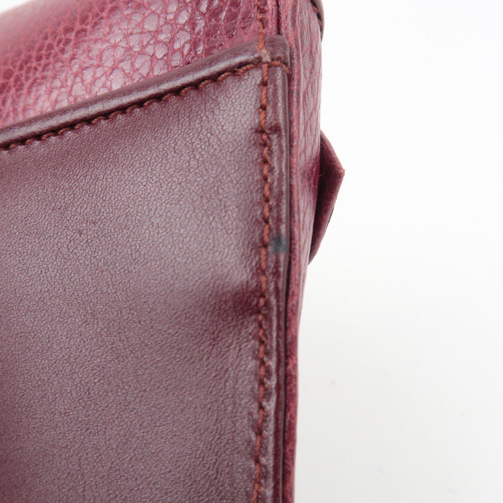 Cartier Must Line Leather Clutch Bag Bordeaux