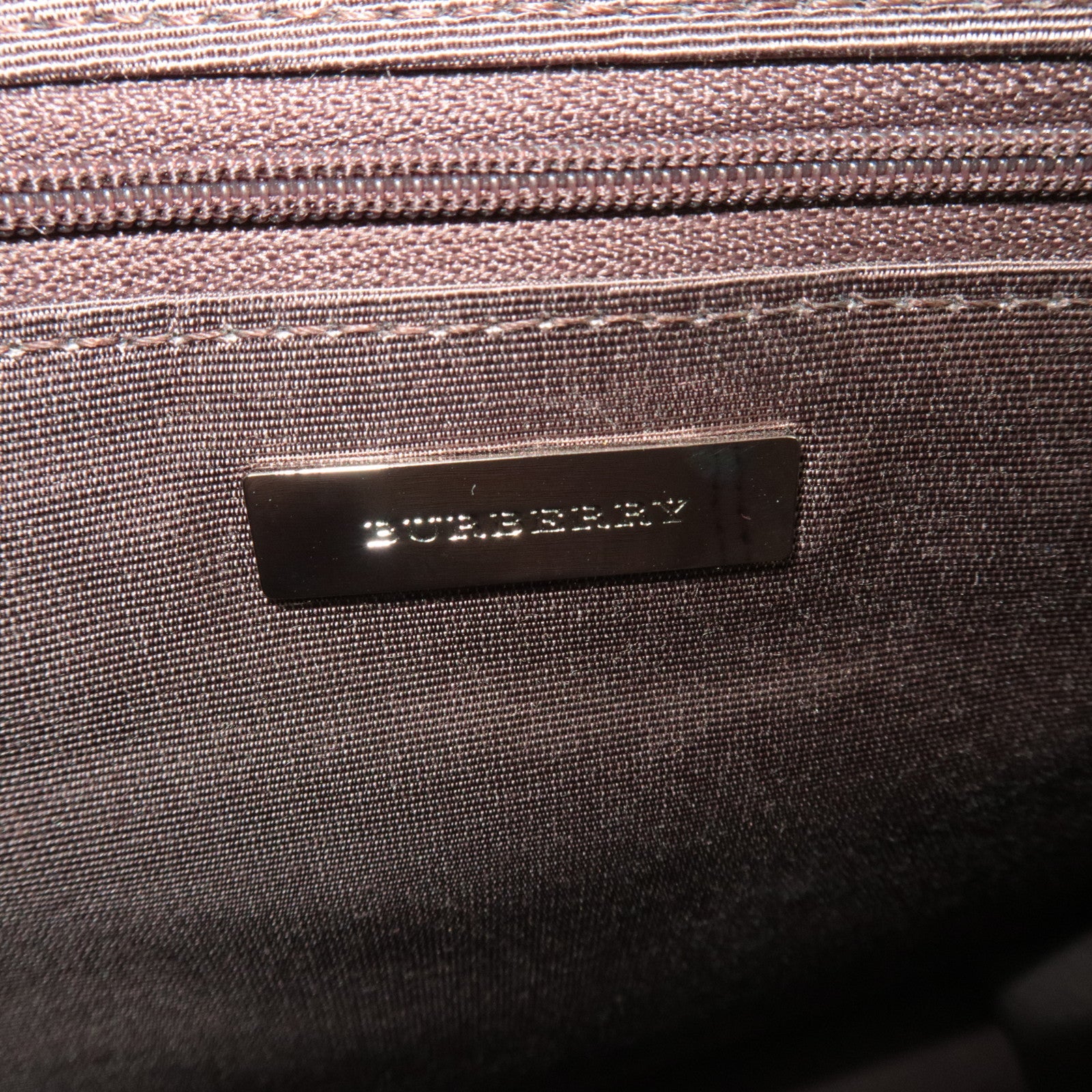 BURBERRY Nova Plaid Canvas Leather Totebag Beige Brown