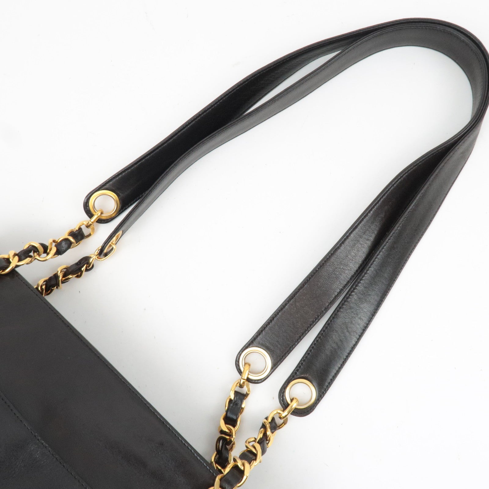 CHANEL Coco Mark Chain Lambskin Shoulder Bag Black 3654781