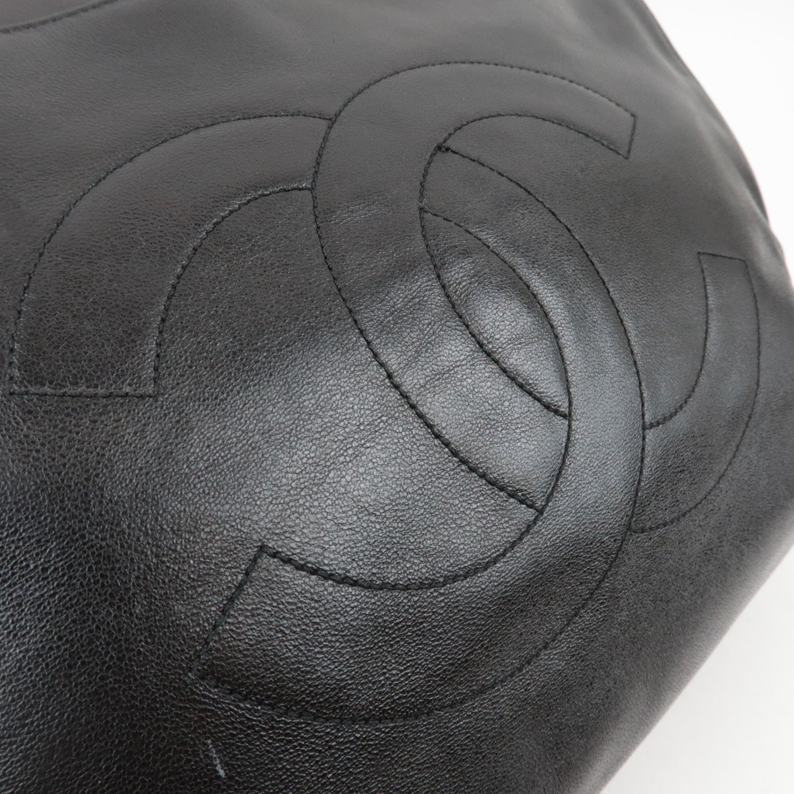 CHANEL Coco Mark Chain Lambskin Shoulder Bag Black 3654781