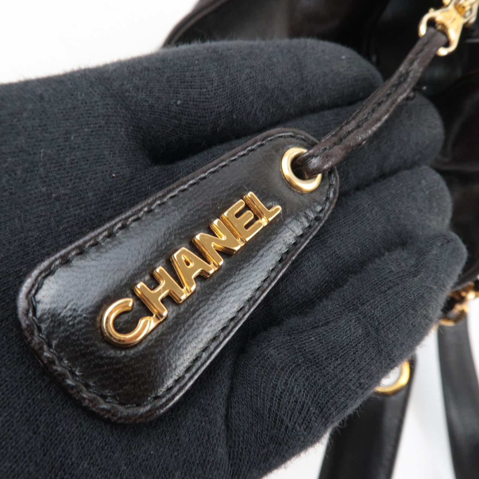 CHANEL Coco Mark Chain Lambskin Shoulder Bag Black 3654781