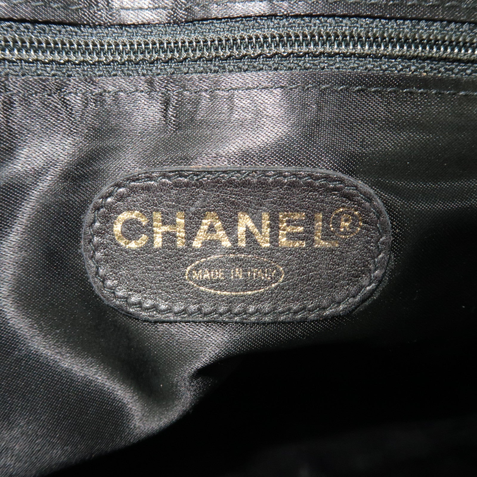 CHANEL Coco Mark Chain Lambskin Shoulder Bag Black 3654781