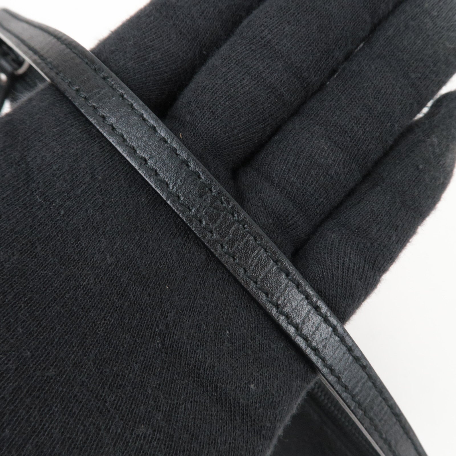 GUCCI Boat Bag GG Canvas Leather Black 07198