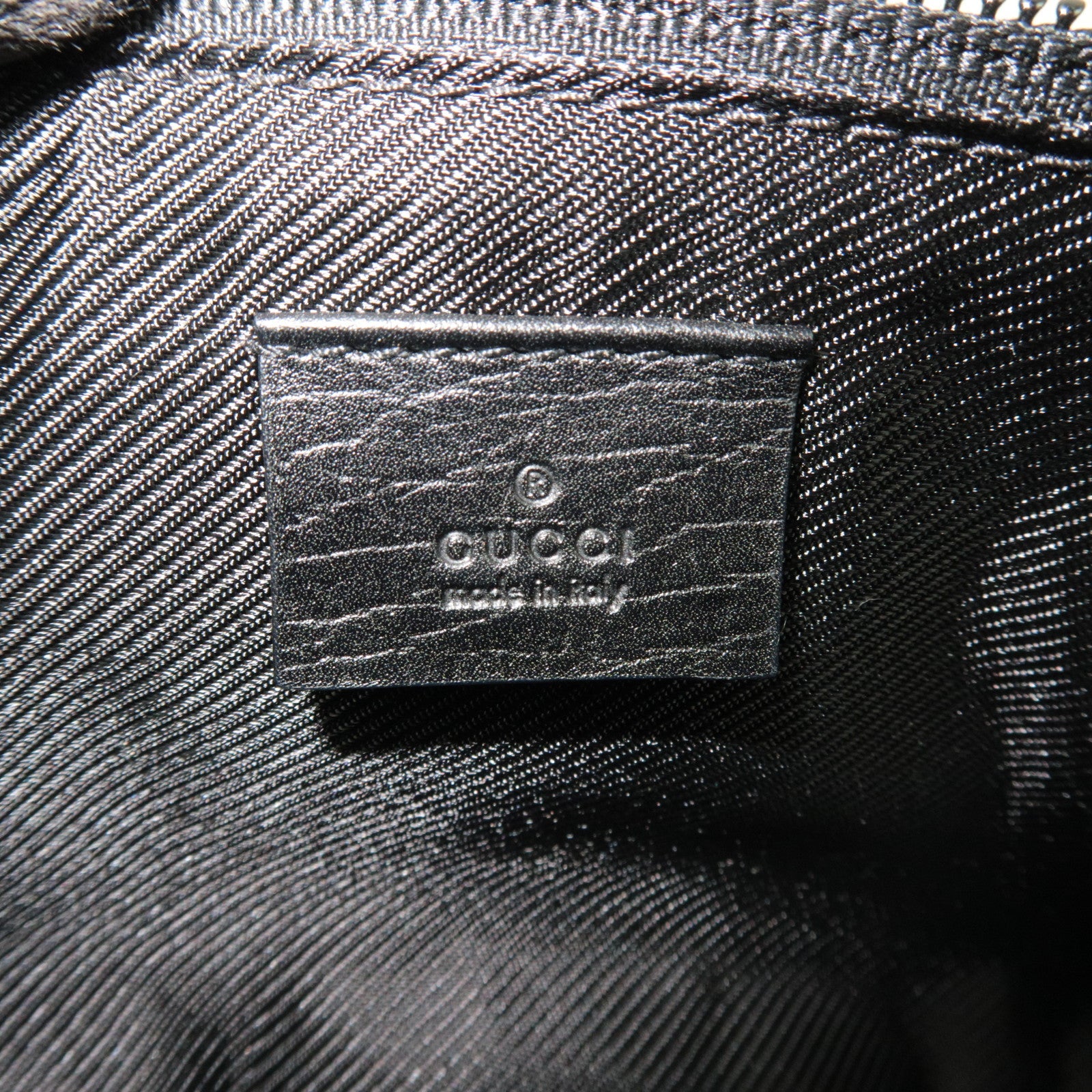 GUCCI Boat Bag GG Canvas Leather Black 07198
