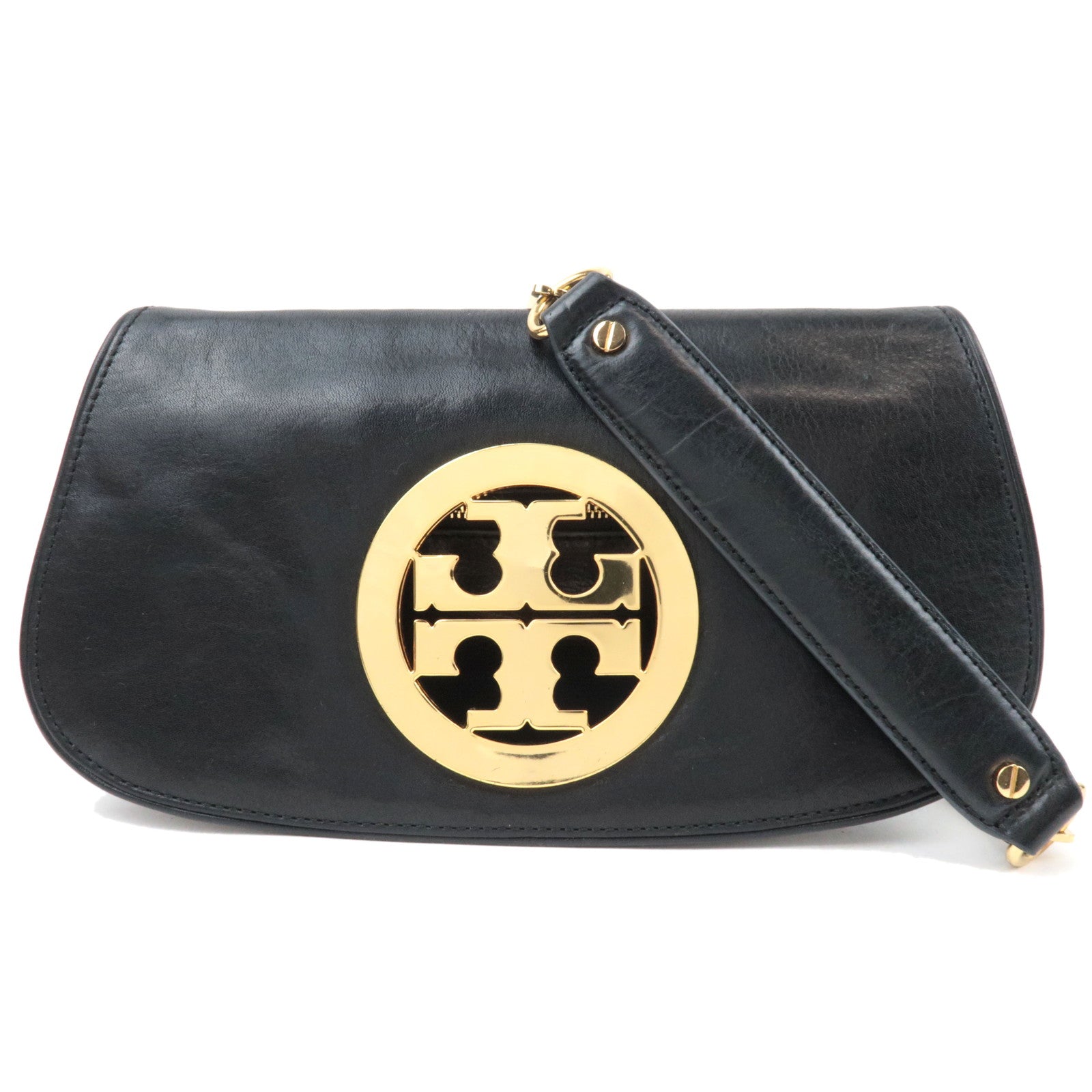 TORY BURCH Leather Chain Shoulder Bag Black85847