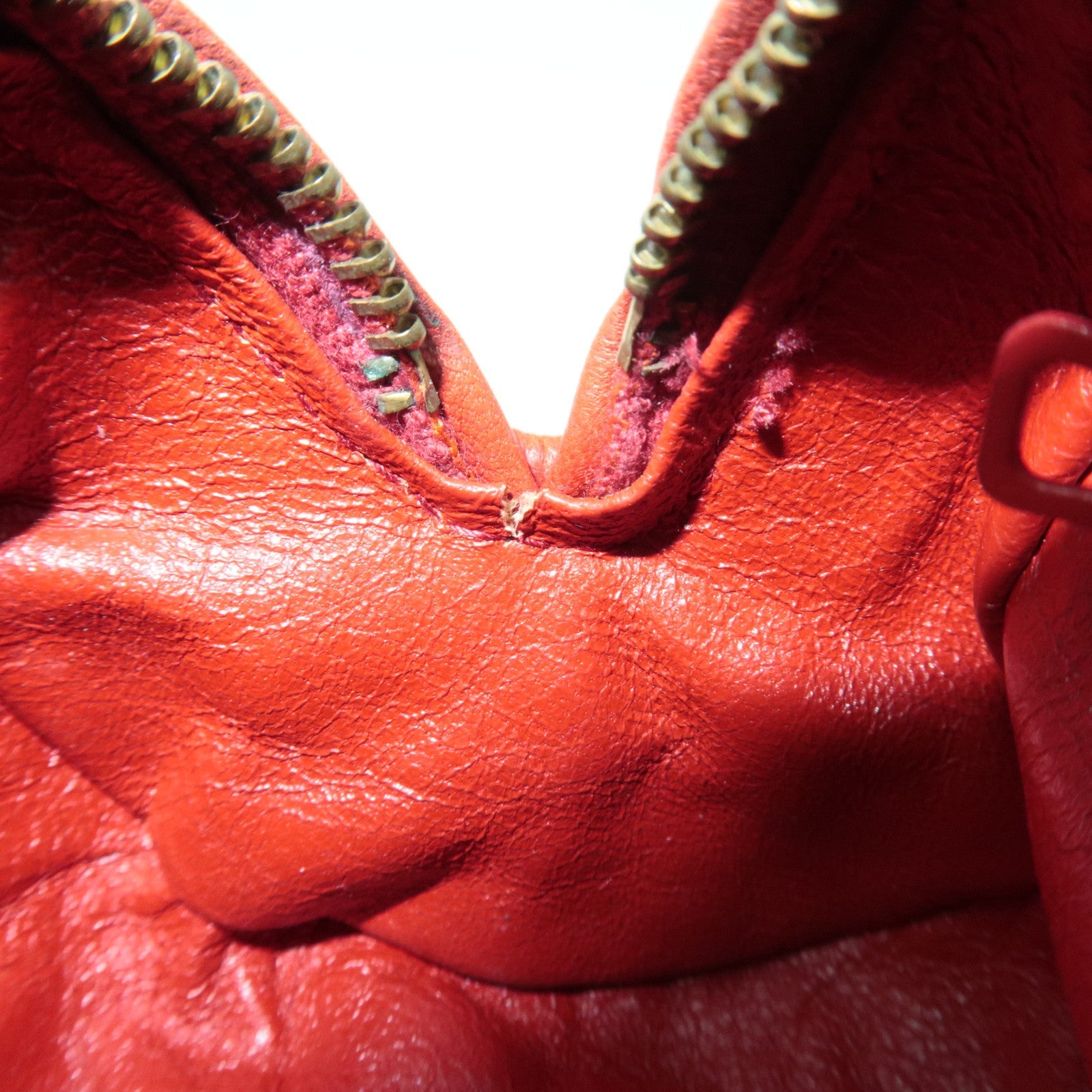 CHANEL Matelasse Lambskin Tassel Small Pouch Red Gold HDW 289720