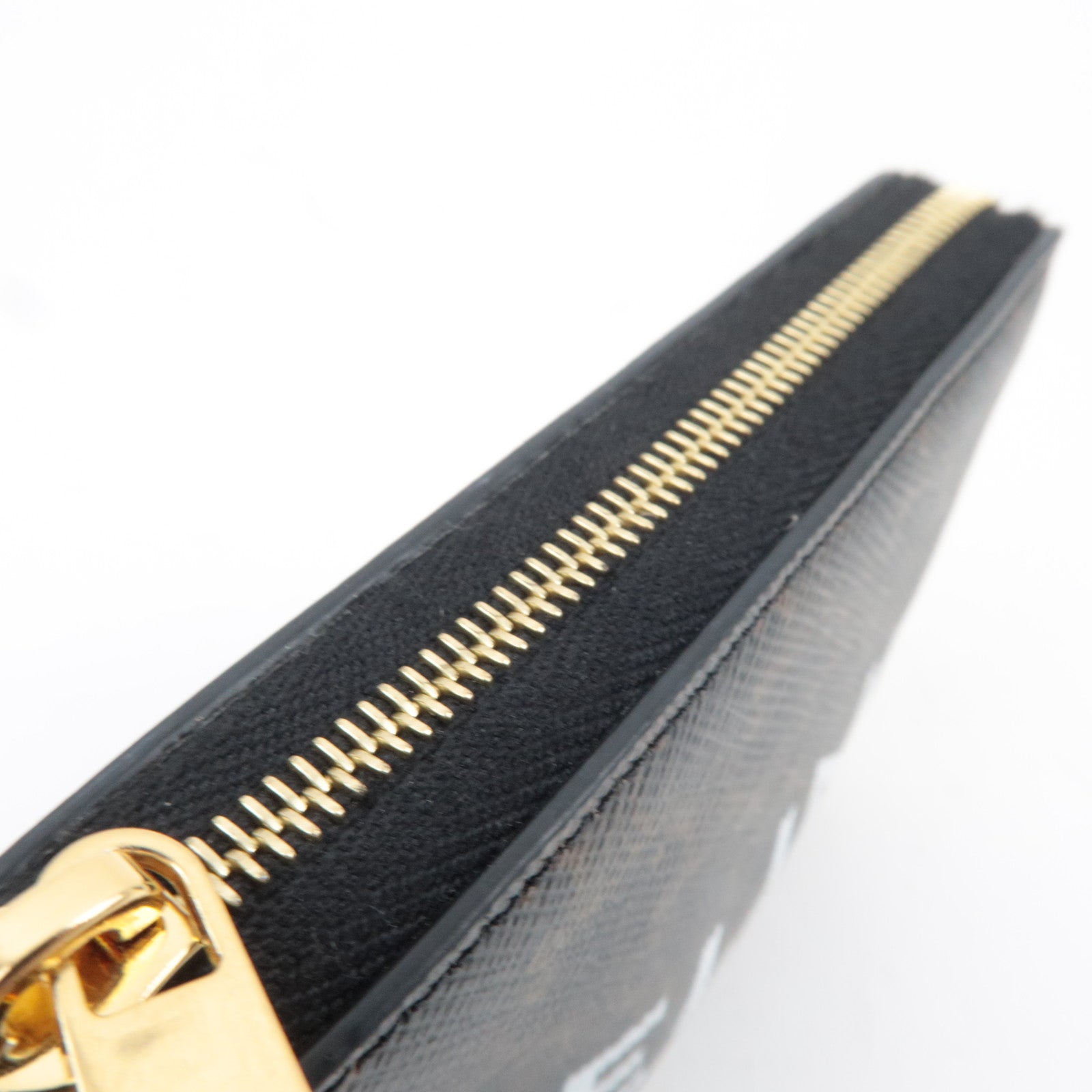 CELINE Triomphe PVC Logo Coin Case Black Brown