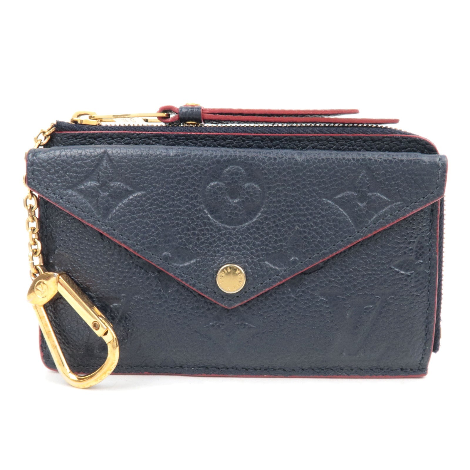 Louis Vuitton Monogram Empreinte Porte Carte Recto Verso Fragment Case Marine Rouge M69420 RFID86021