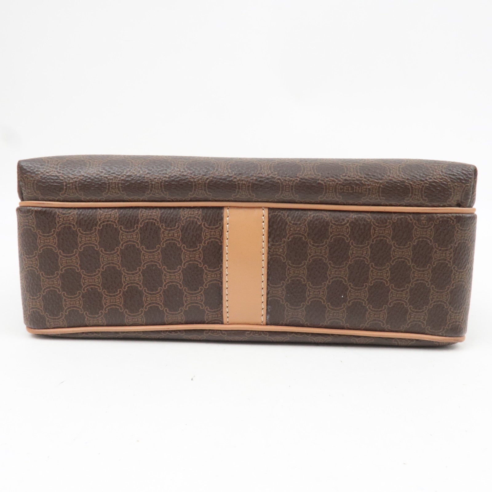 CELINE Macadam PVC Leather Shoulder Bag Brown