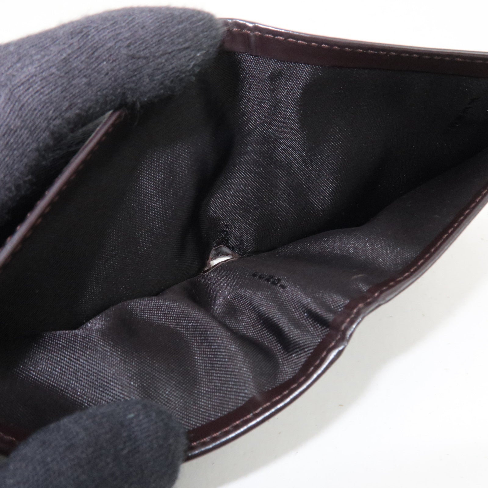 FENDI Zucca Canvas Leather Bifold Wallet Brown Black 30789