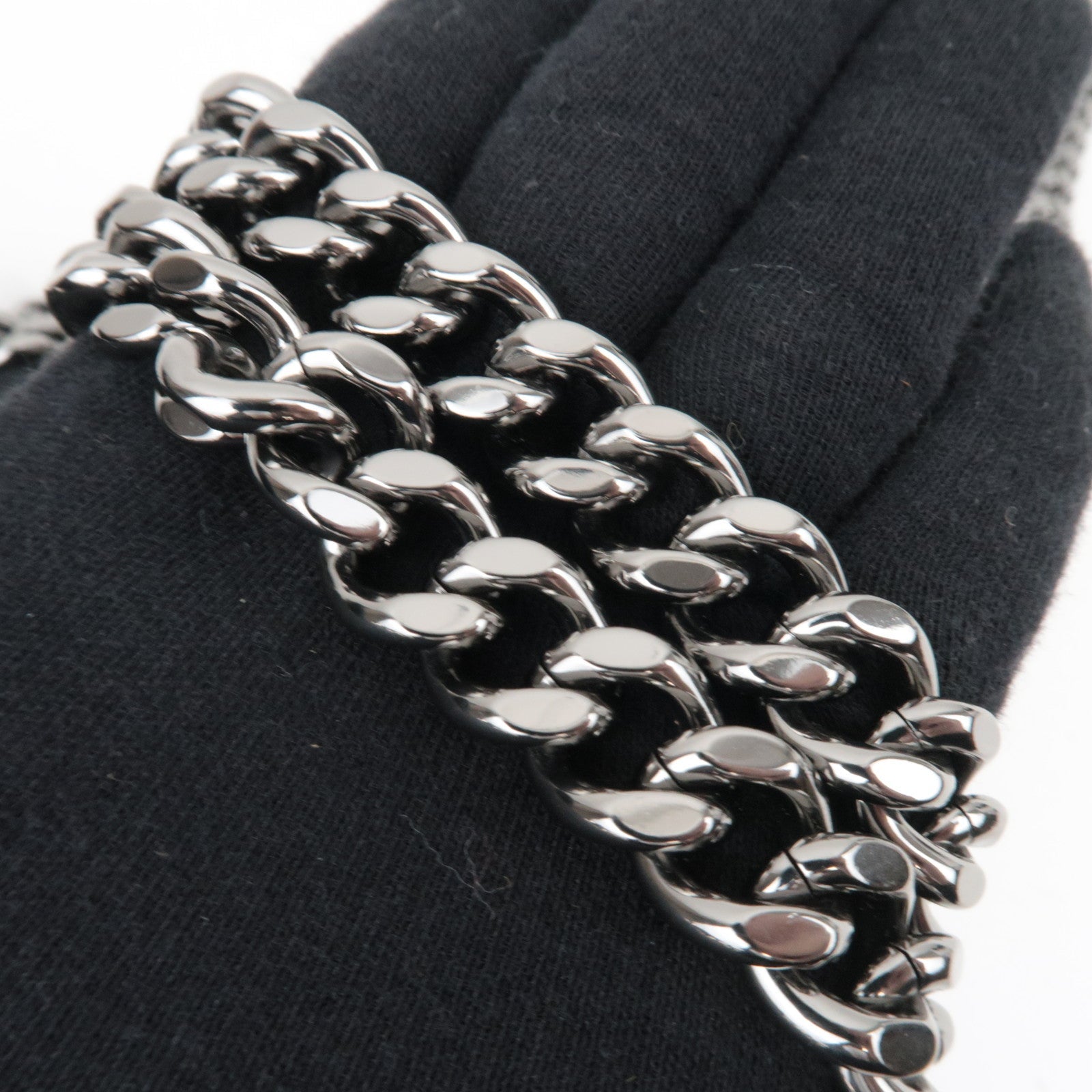 Stella McCartney Falabella Vegan Leather Metal Chain Tote Bag Black