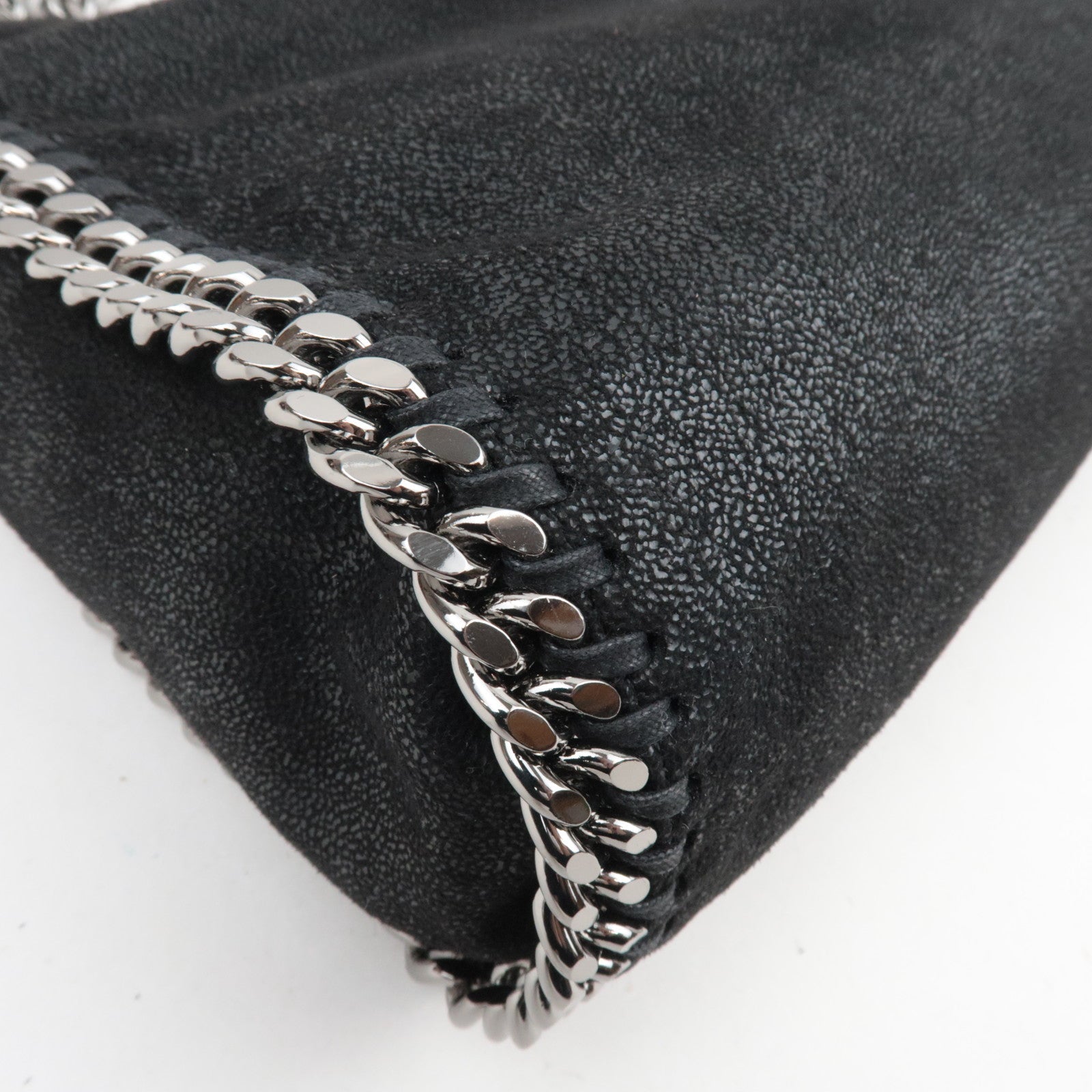 Stella McCartney Falabella Vegan Leather Metal Chain Tote Bag Black