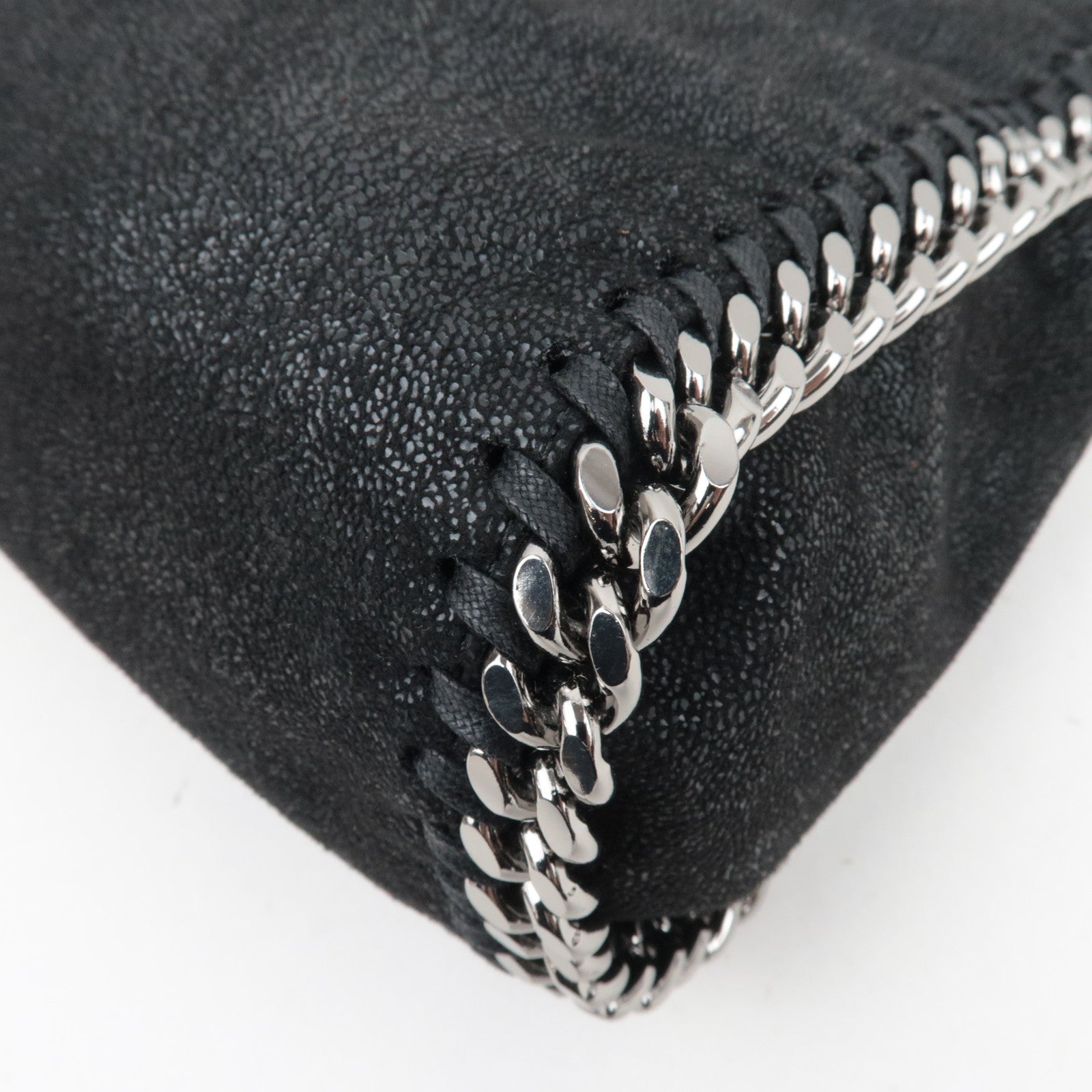 Stella McCartney Falabella Vegan Leather Metal Chain Tote Bag Black