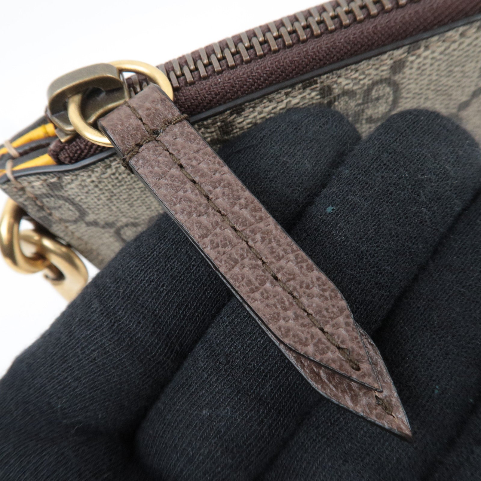 GUCCI Neo Vintage GG Supreme Leather Clutch Bag Beige 473956