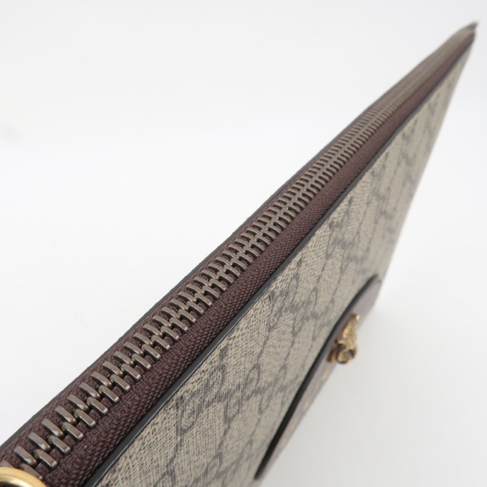 GUCCI Neo Vintage GG Supreme Leather Clutch Bag Beige 473956