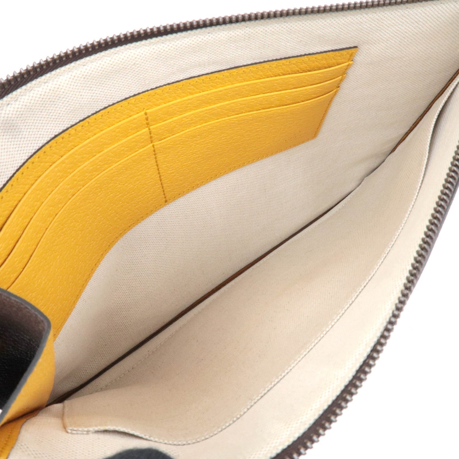 GUCCI Neo Vintage GG Supreme Leather Clutch Bag Beige 473956