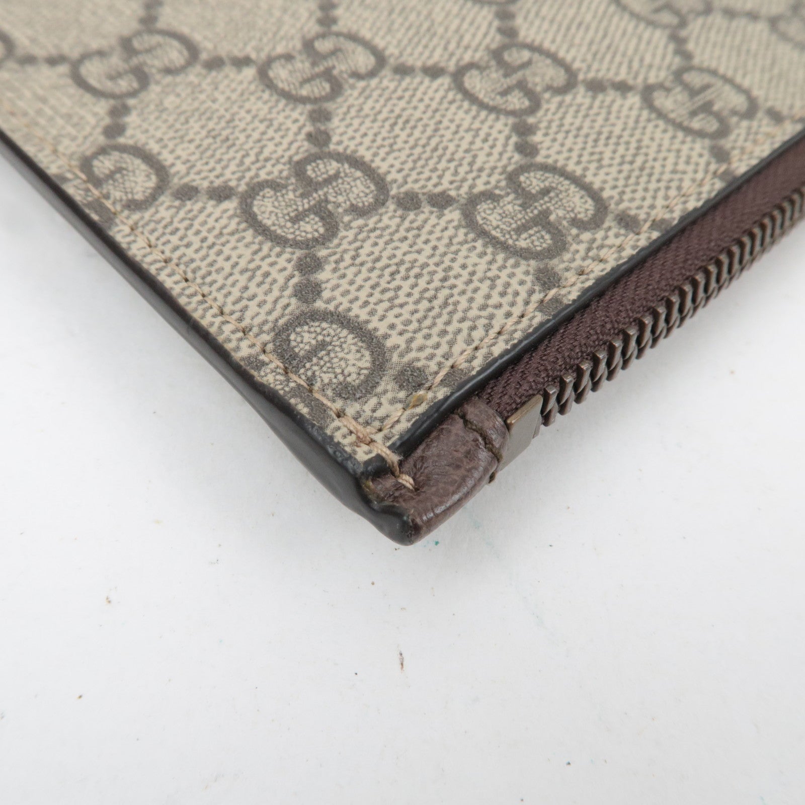 GUCCI Neo Vintage GG Supreme Leather Clutch Bag Beige 473956