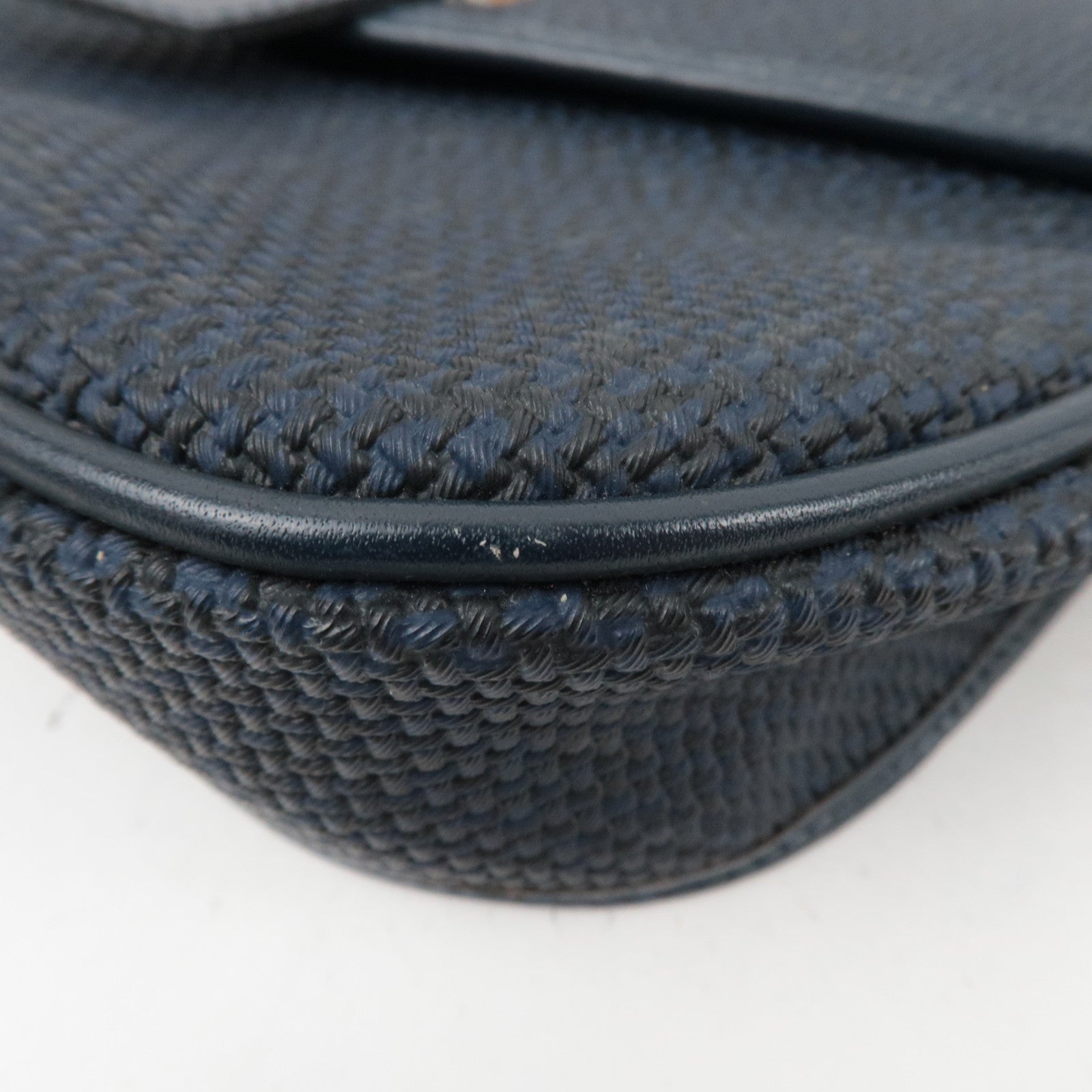 SAINT LAURENT YSL PVC Leather Shoulder Bag Navy