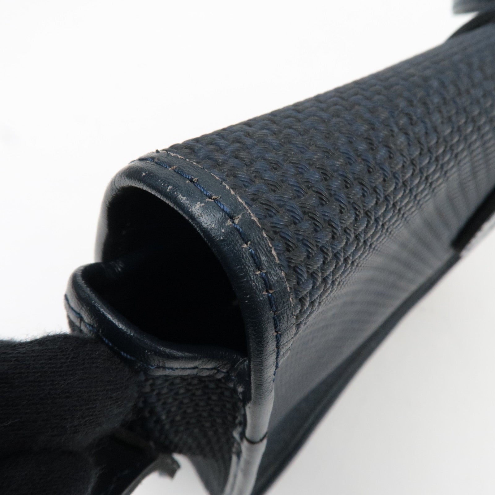 SAINT LAURENT YSL PVC Leather Shoulder Bag Navy