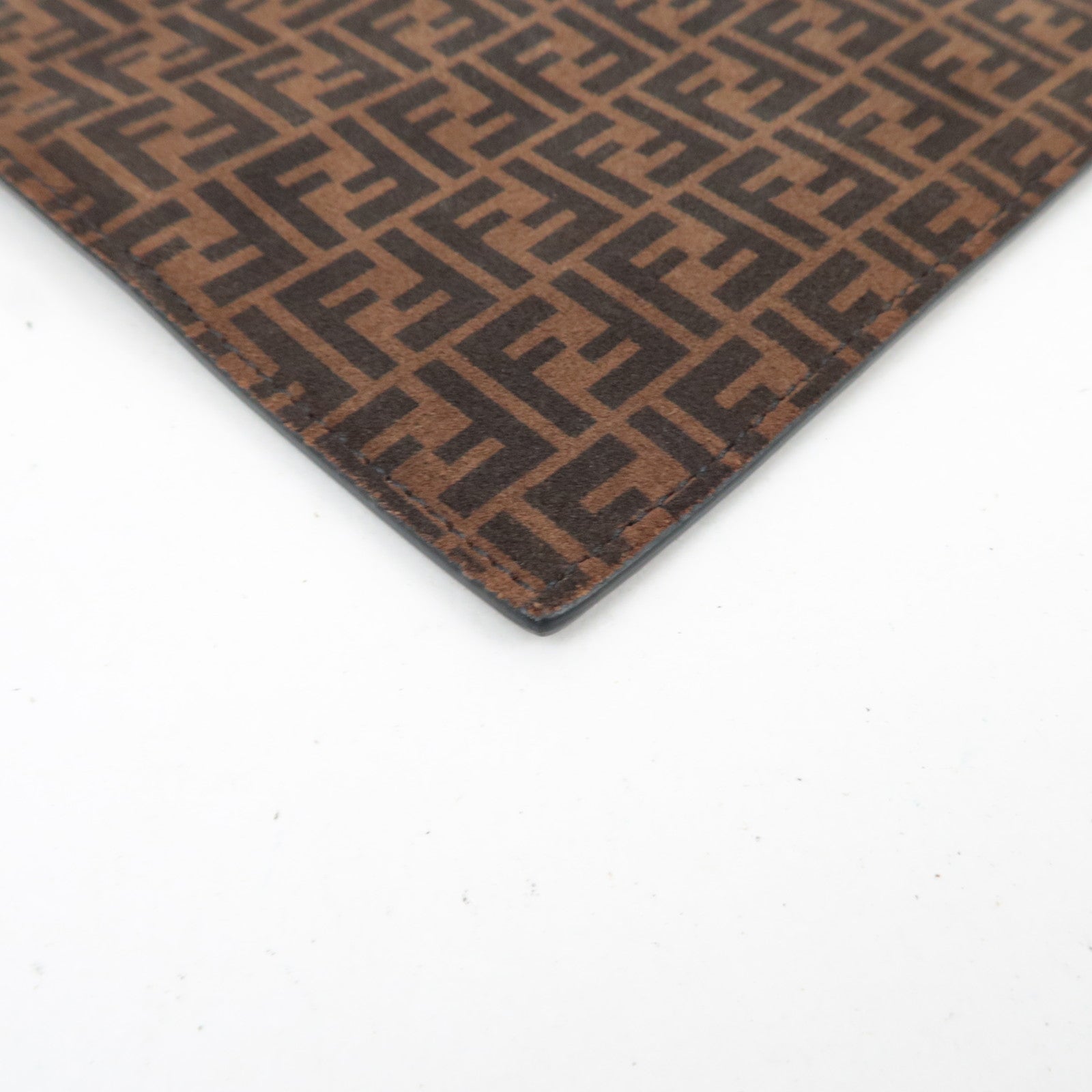 FENDI Zucca Suede Flat Pouch Clutch Bag 8N0149