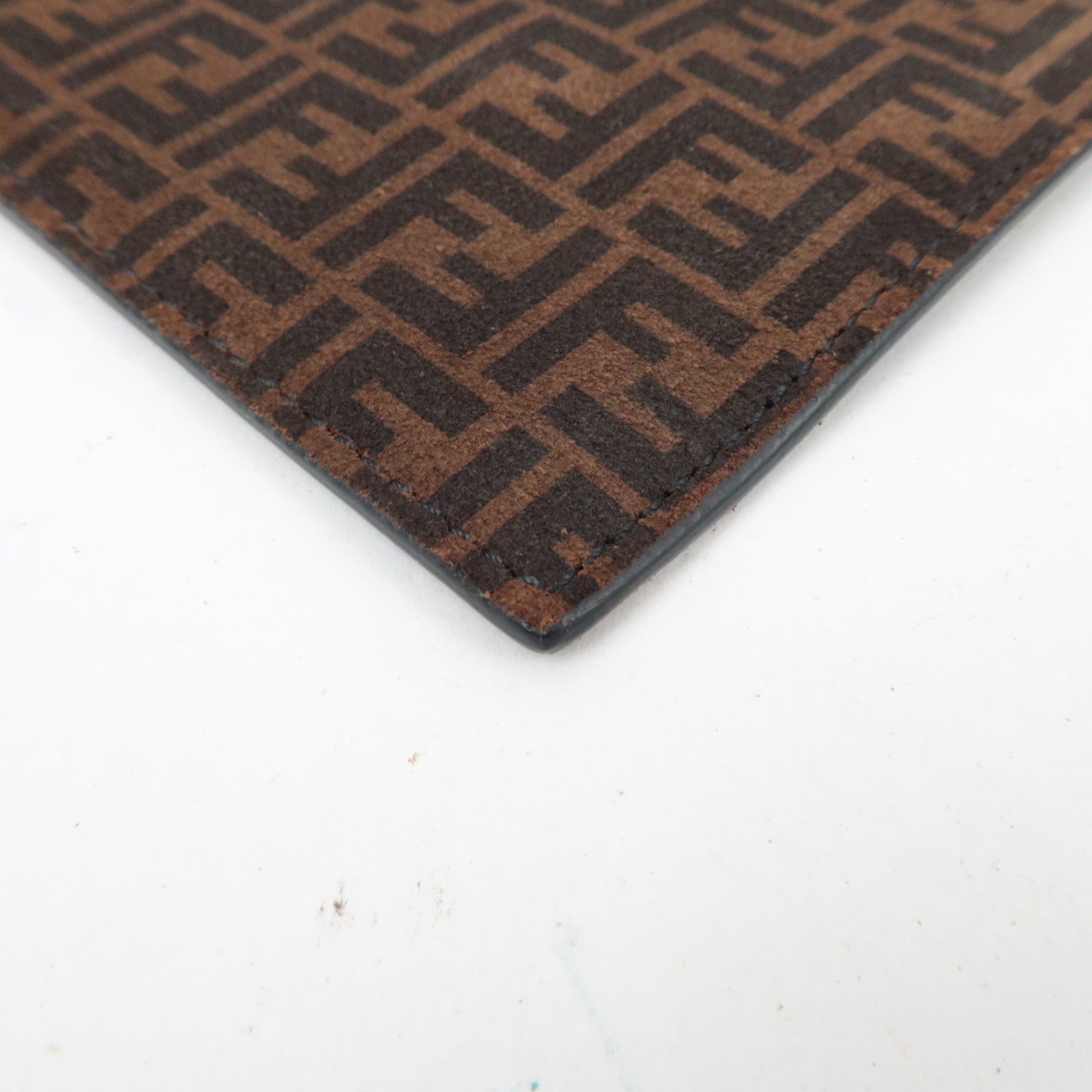 FENDI Zucca Suede Flat Pouch Clutch Bag 8N0149