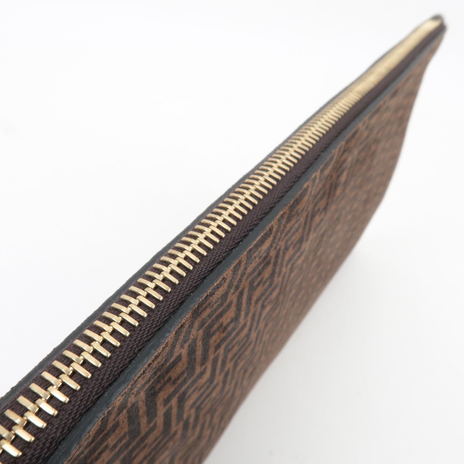 FENDI Zucca Suede Flat Pouch Clutch Bag 8N0149