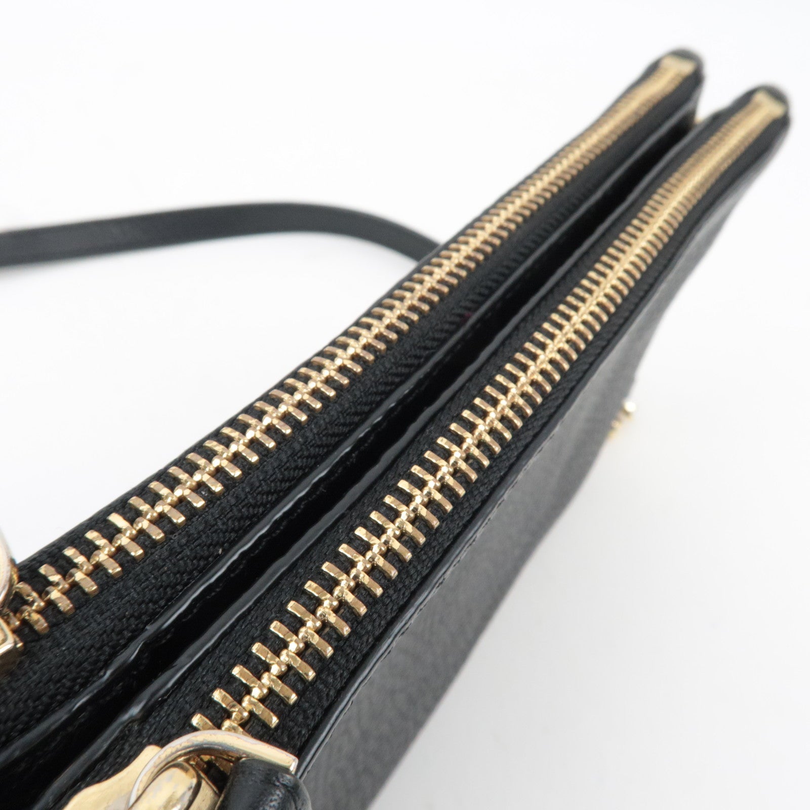 MIU MIU Leather Chain Shoulder Bag Black Gold HDW