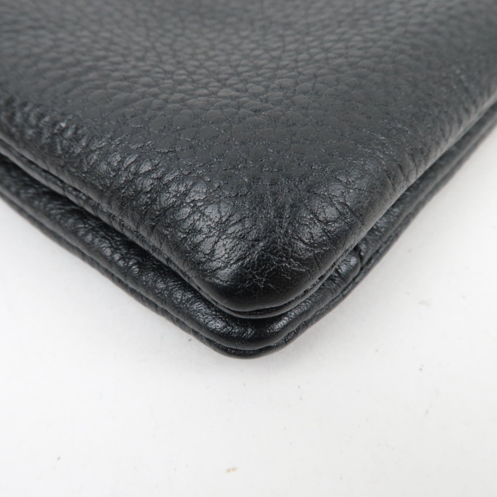 MIU MIU Leather Chain Shoulder Bag Black Gold HDW