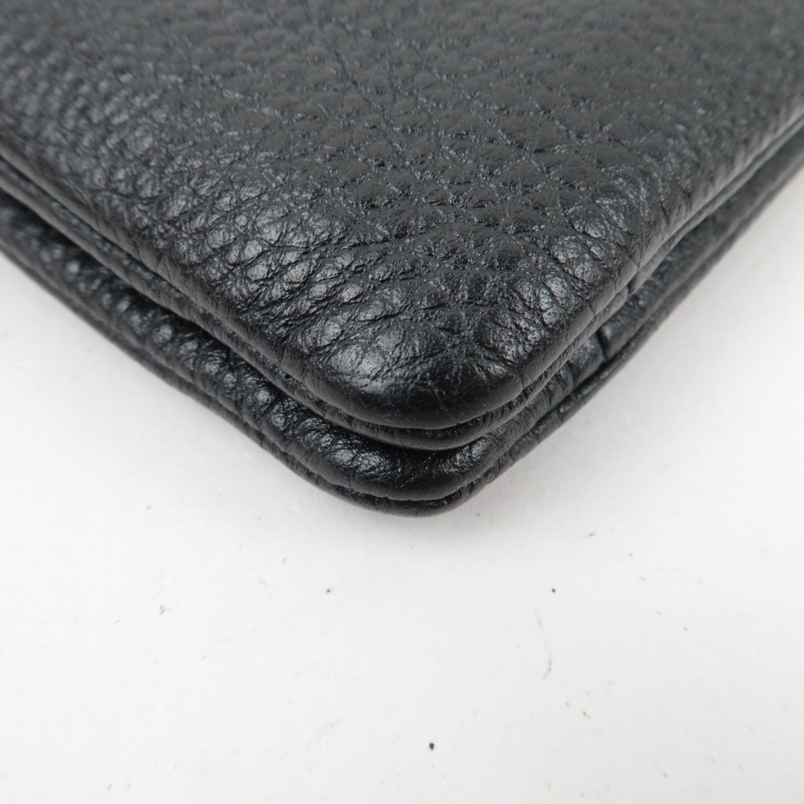 MIU MIU Leather Chain Shoulder Bag Black Gold HDW