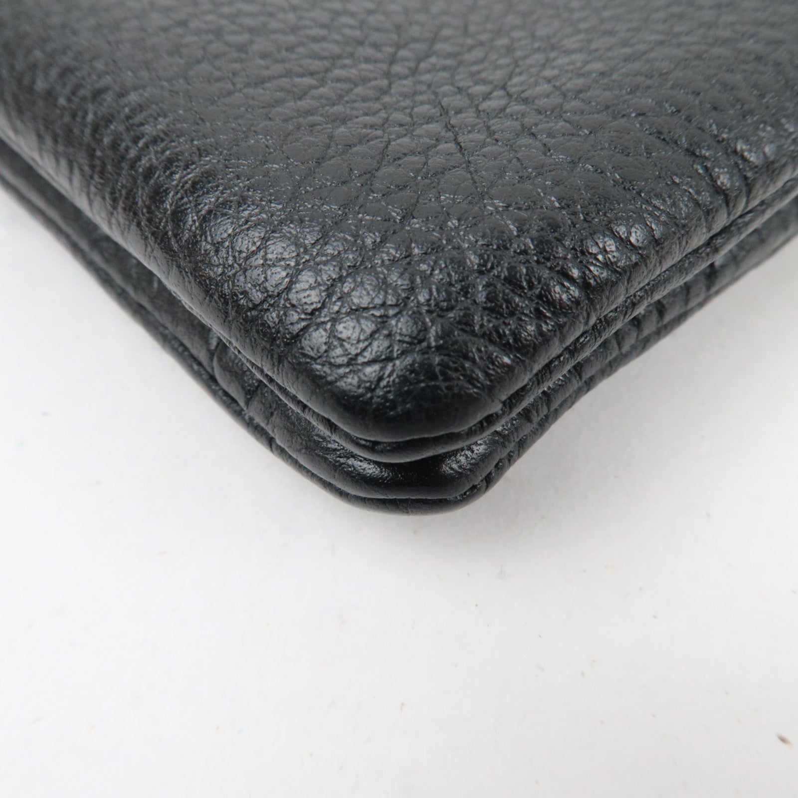 MIU MIU Leather Chain Shoulder Bag Black Gold HDW