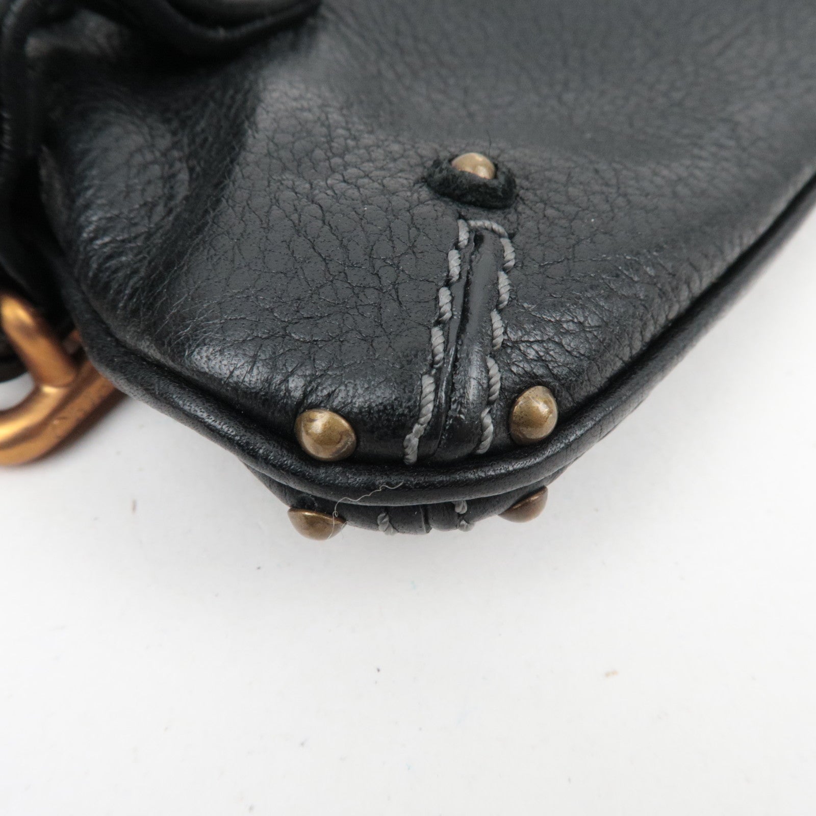 Chloe Paddington Leather Small Bag Accessory Pouch Black Gold HDW