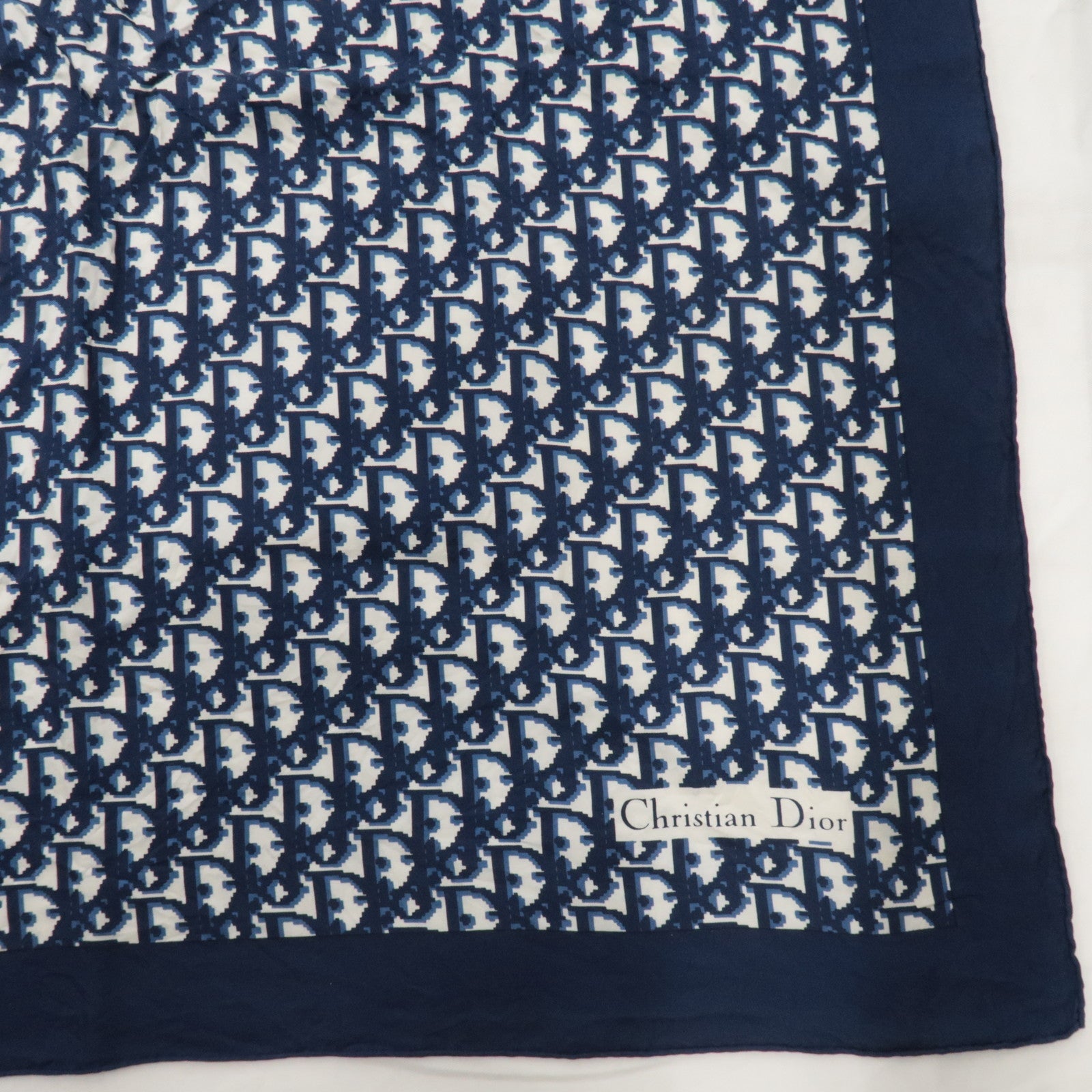 Christian Dior Trotter 100% Silk Scarf Navy