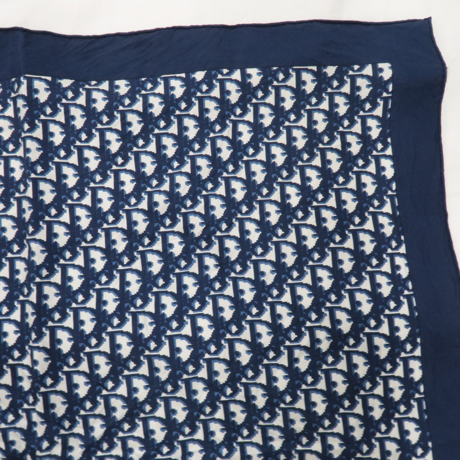 Christian Dior Trotter 100% Silk Scarf Navy