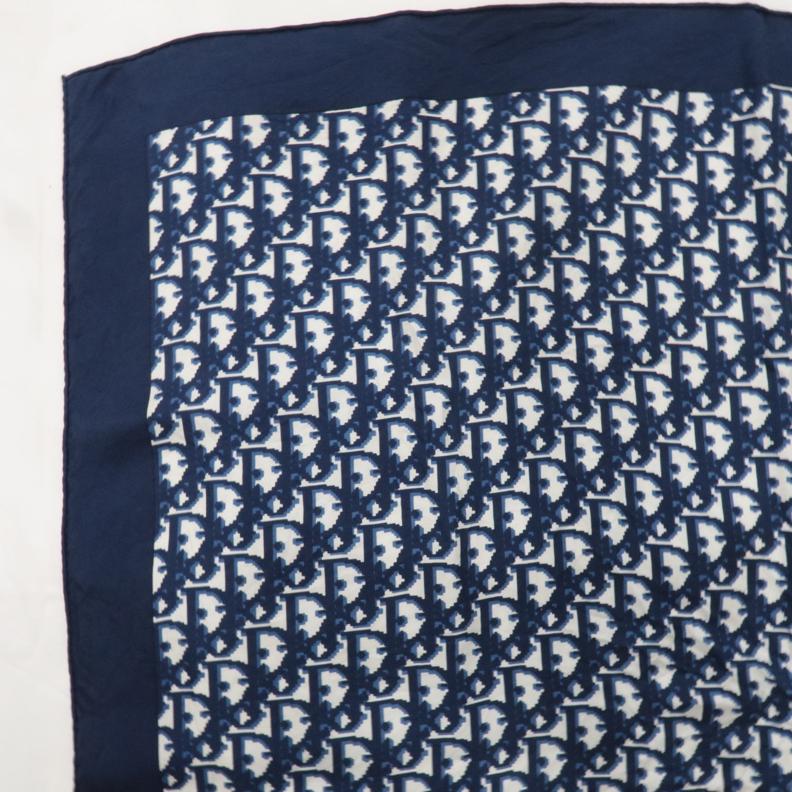 Christian Dior Trotter 100% Silk Scarf Navy