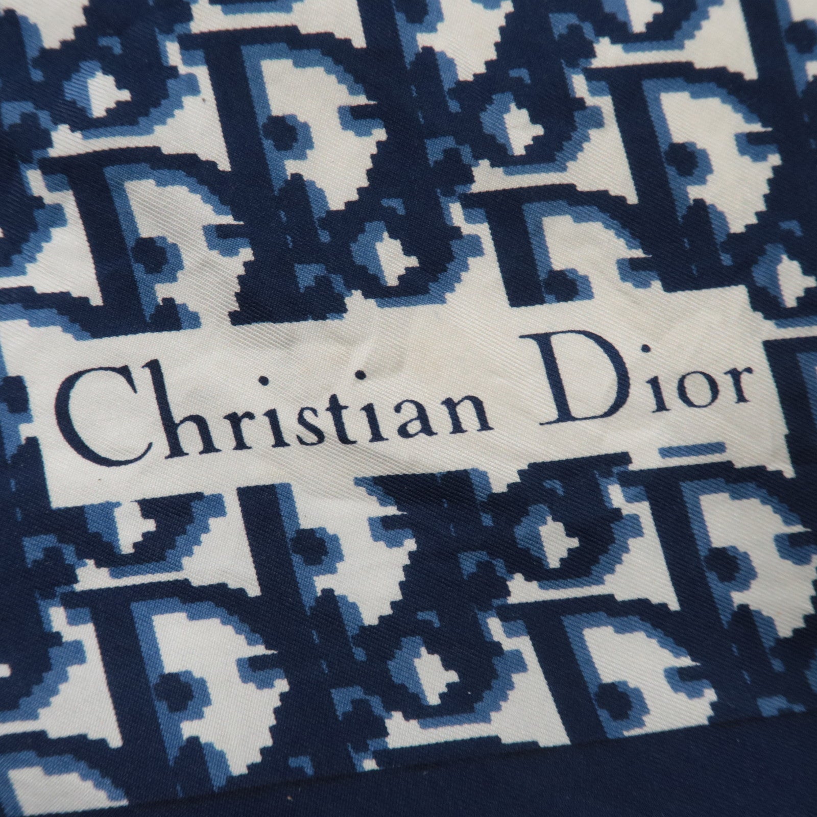 Christian Dior Trotter 100% Silk Scarf Navy