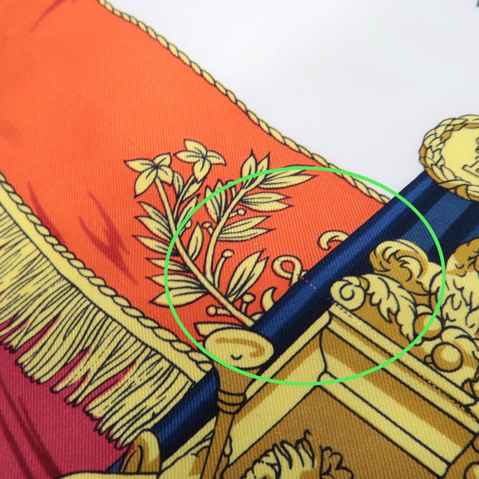 HERMES Carre 90 100% Silk Scarf VUE DU DE CARROSSE LA GALERE LA REALE White Navy