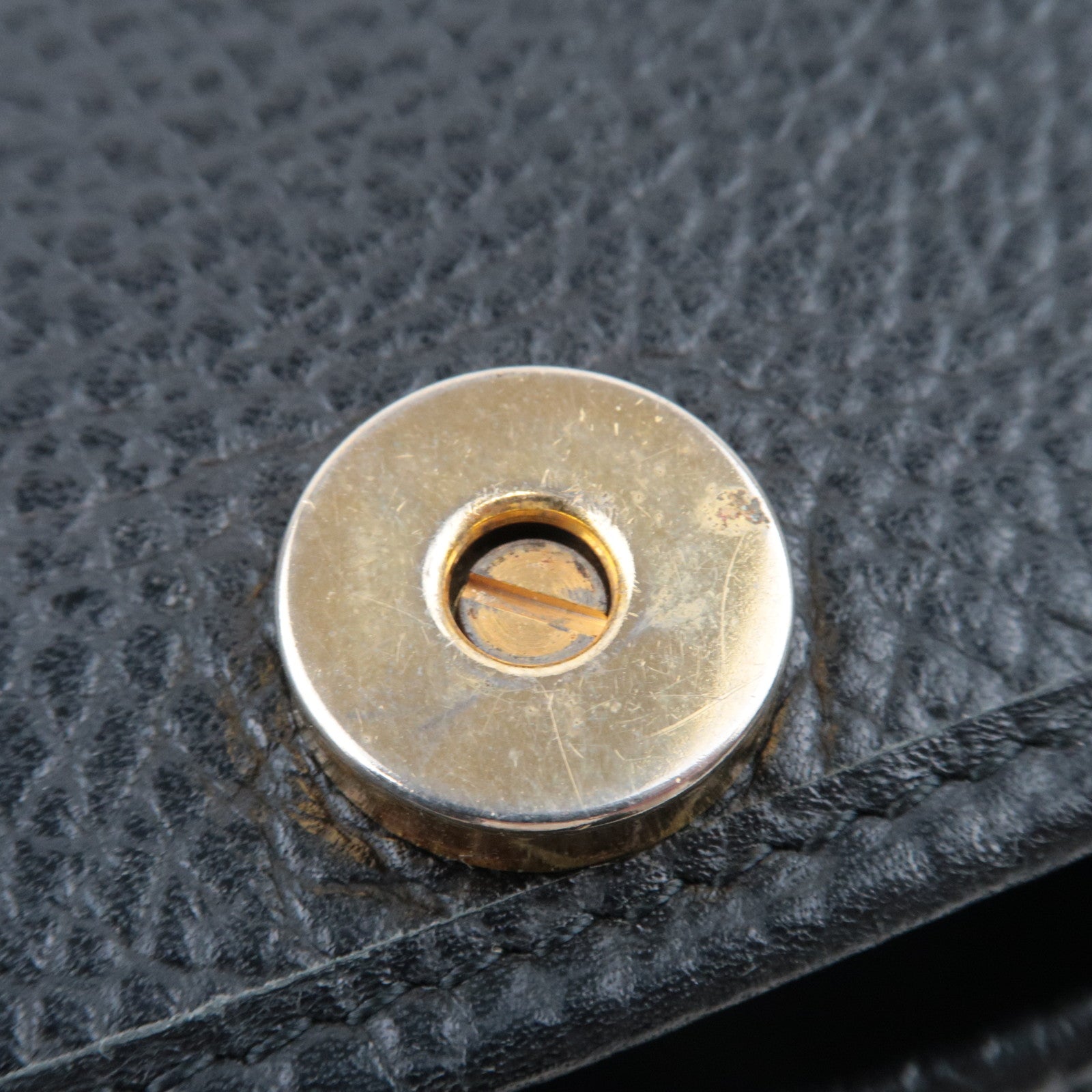 Christian Dior Oval Logo Bucket Leather Shoulder Bag Black