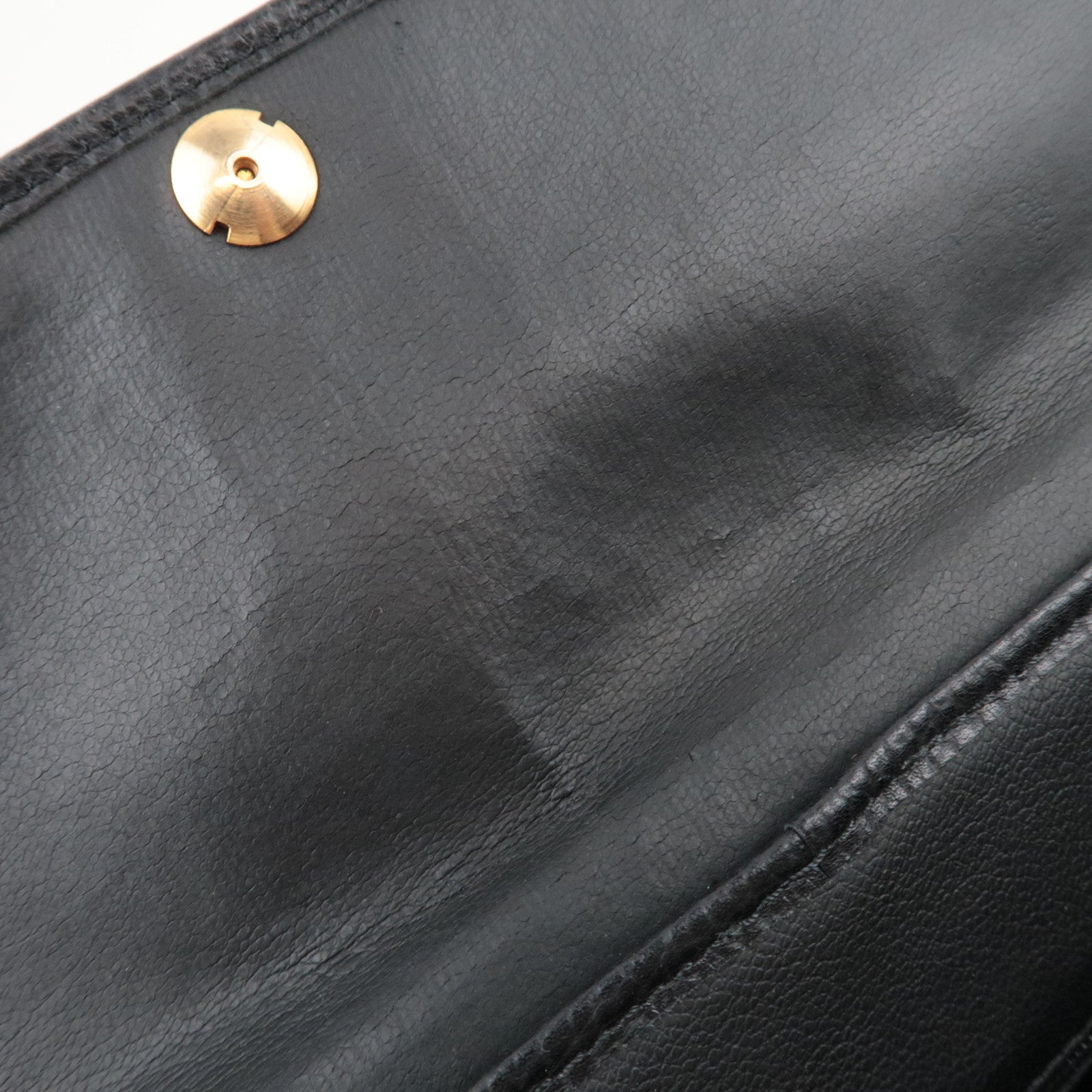 Christian Dior Oval Logo Bucket Leather Shoulder Bag Black