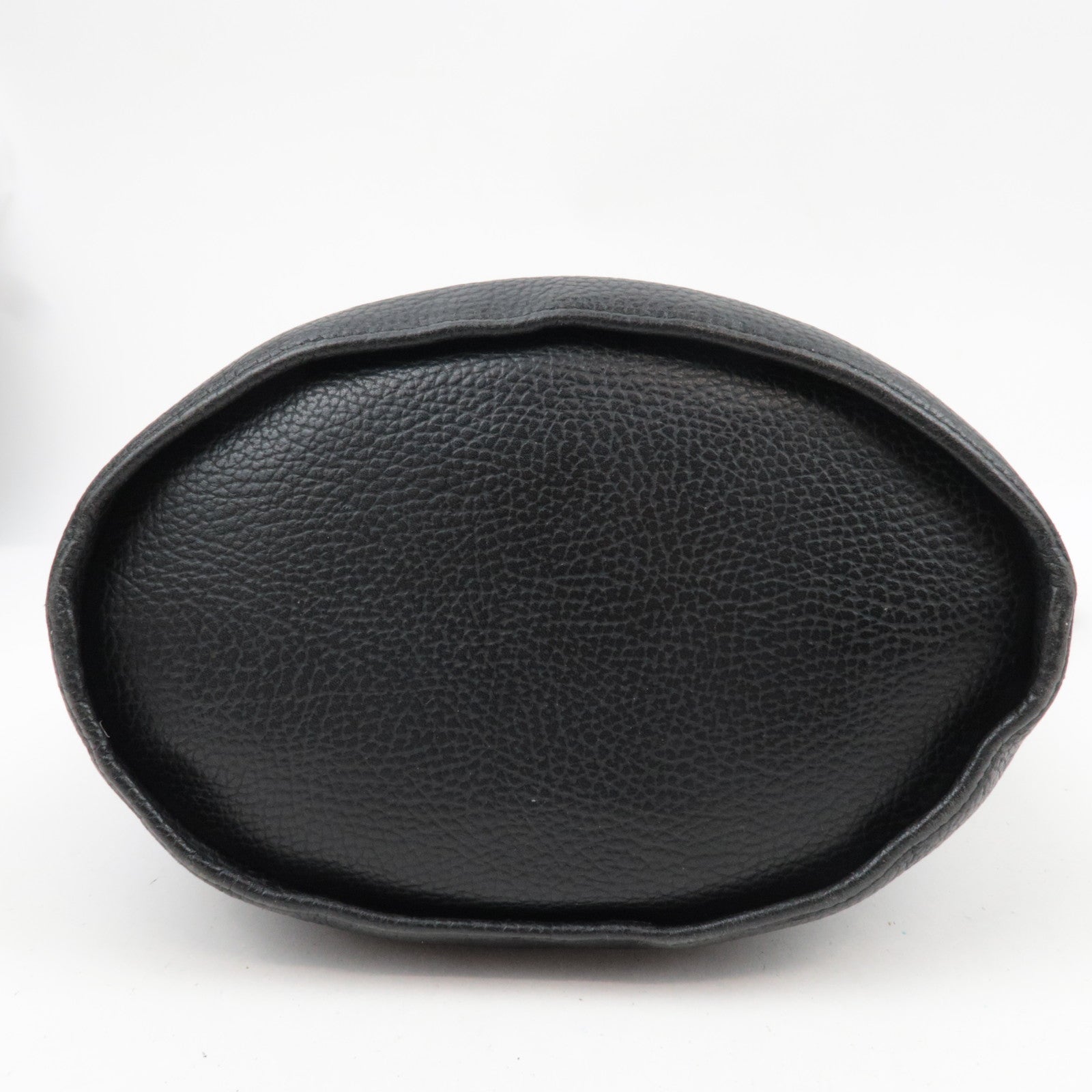 Christian Dior Oval Logo Bucket Leather Shoulder Bag Black