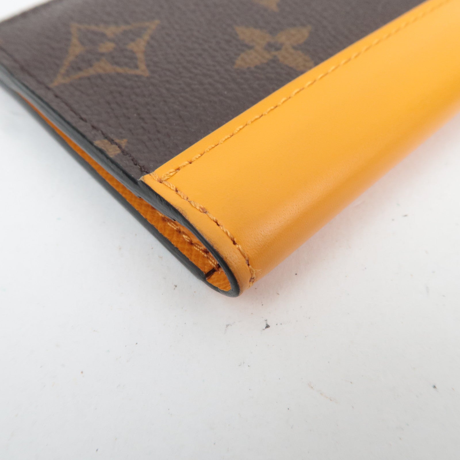 Louis Vuitton Monogram Macassar Organizer De Poche Card Case Saffron M82547