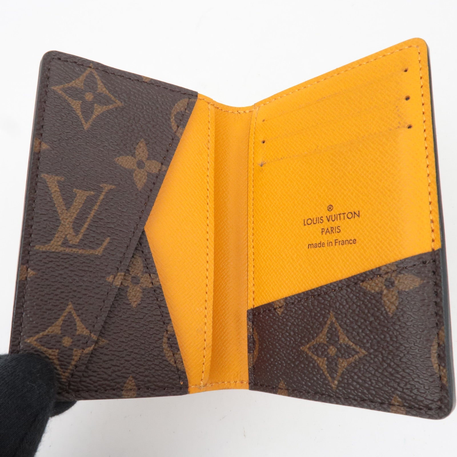 Louis Vuitton Monogram Macassar Organizer De Poche Card Case Saffron M82547