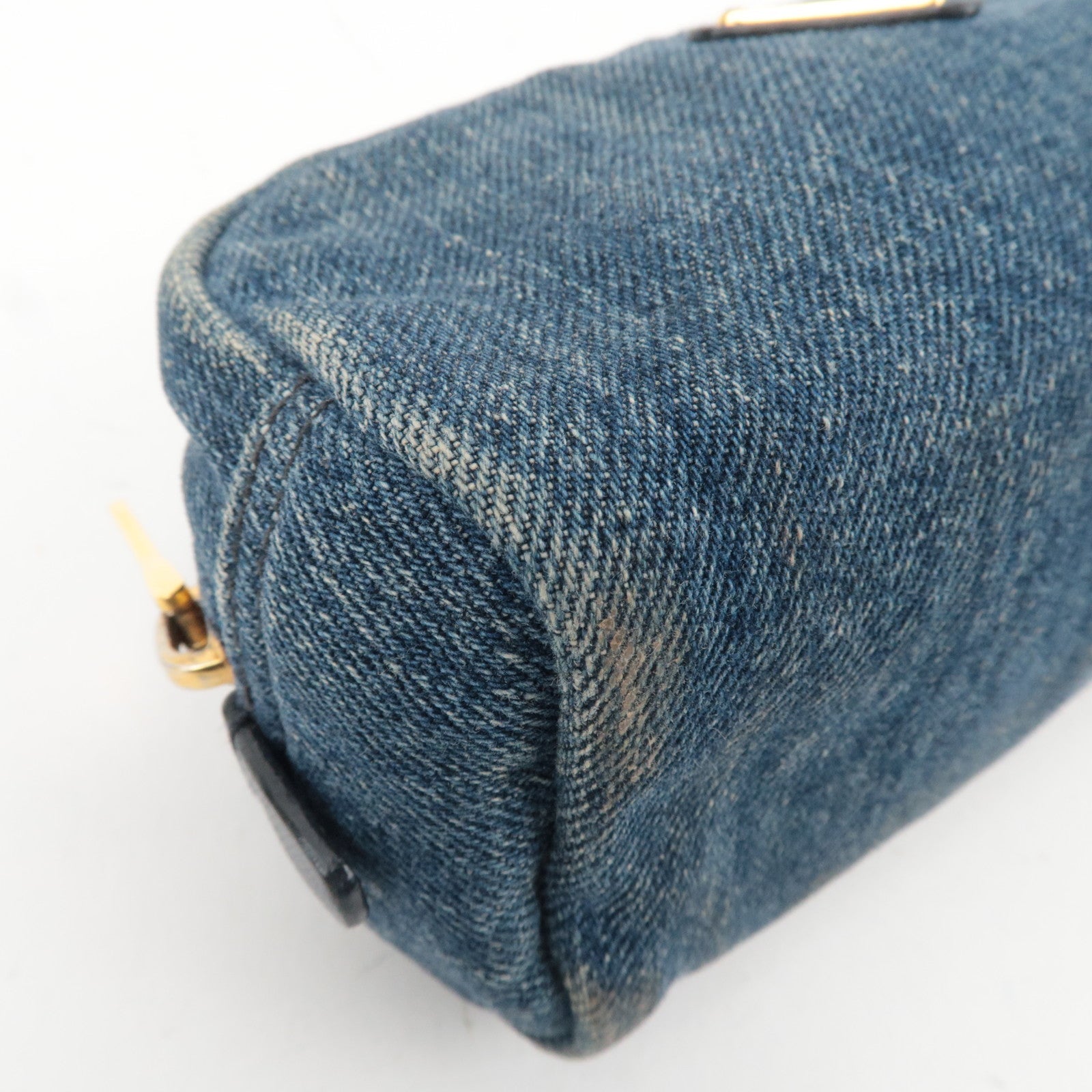 PRADA Small Pouch Cosmetic Pouch Denim Blue