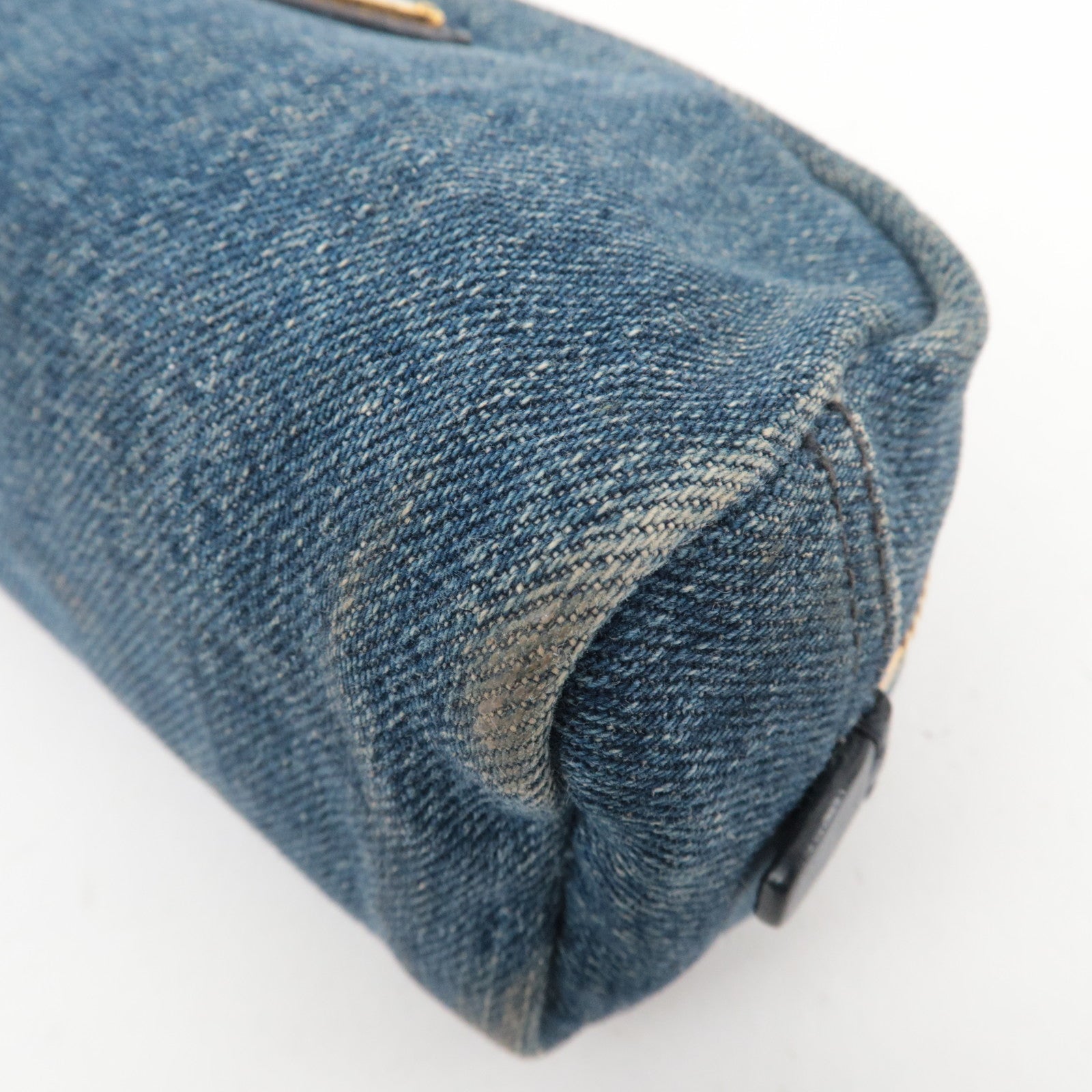 PRADA Small Pouch Cosmetic Pouch Denim Blue