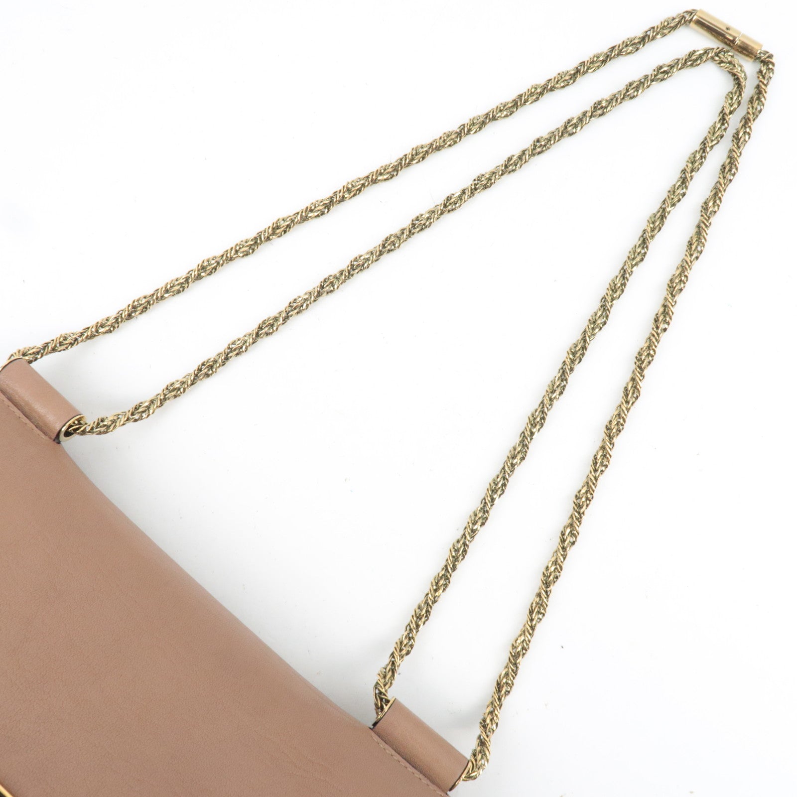 Chloe Elsie Chain Shoulder Bag Leather Brown