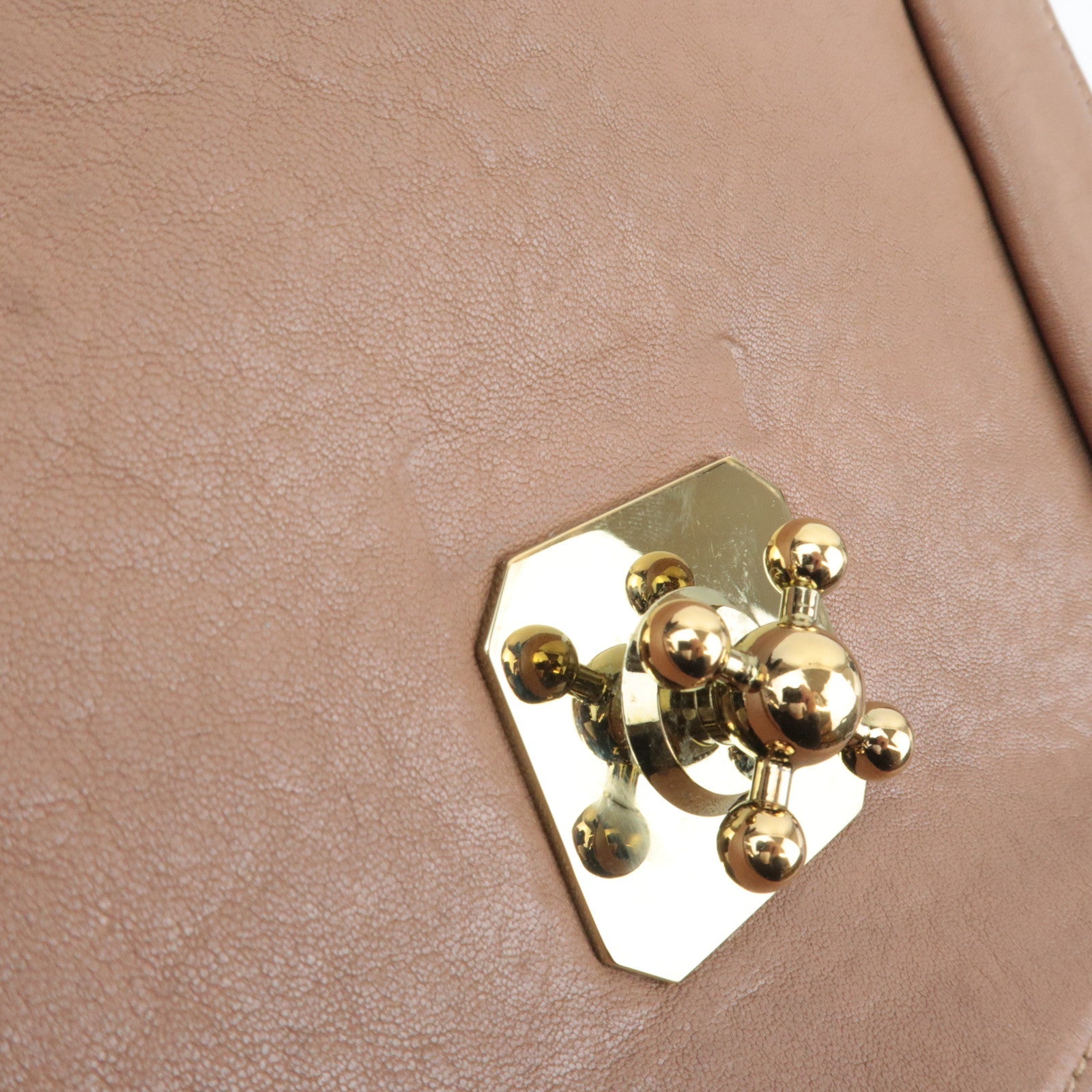 Chloe Elsie Chain Shoulder Bag Leather Brown