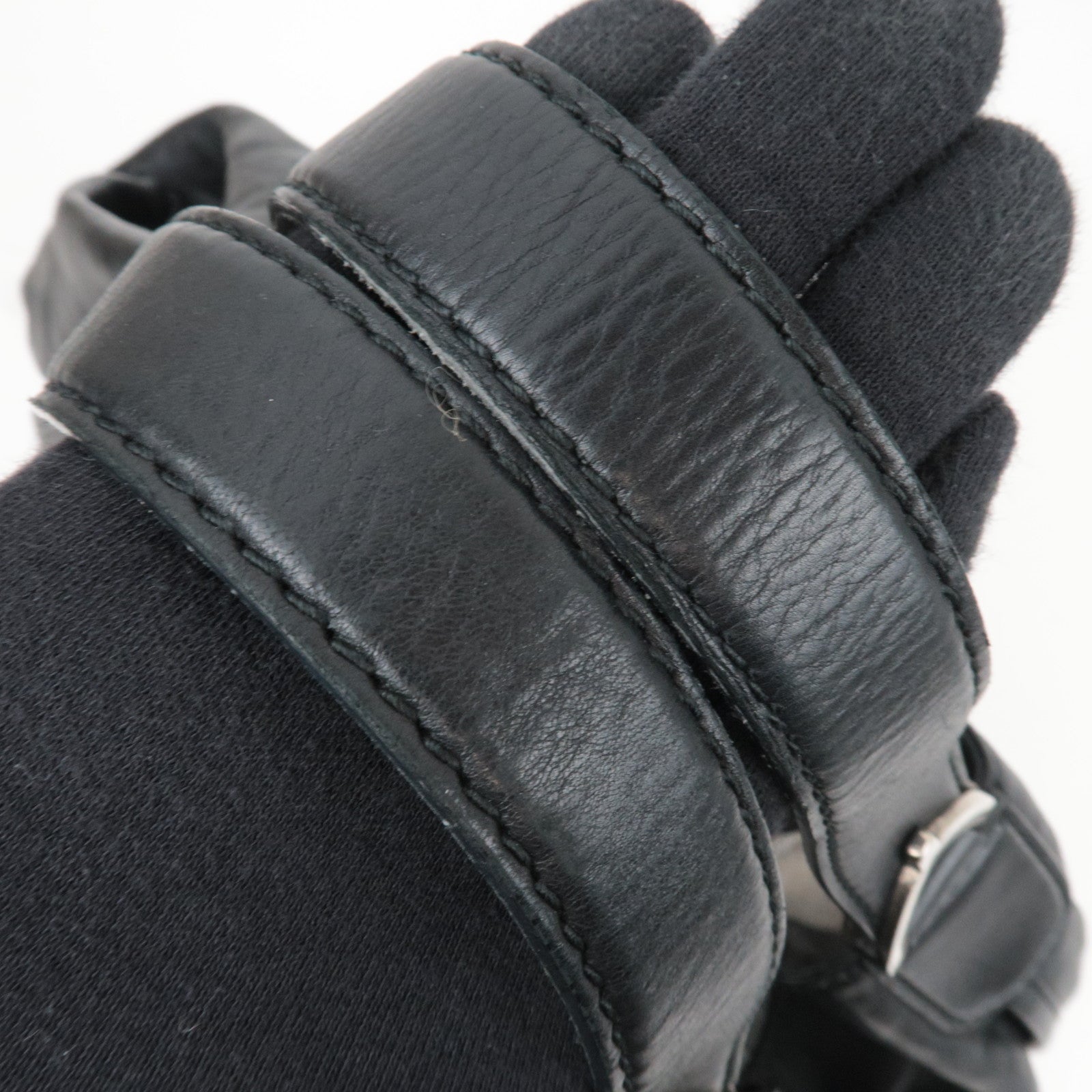 GUCCI Shoulder Bag Leather Black 296855